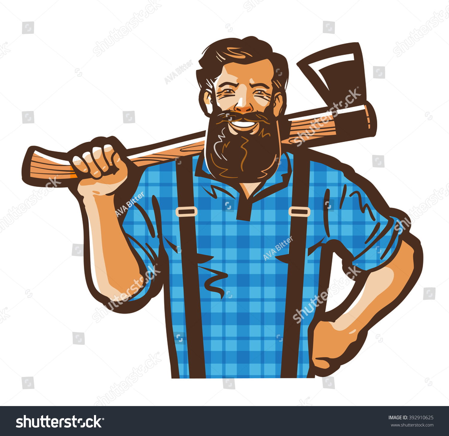 Lumberjack Vector Logo Design Template Woodman Stock Vector (Royalty ...