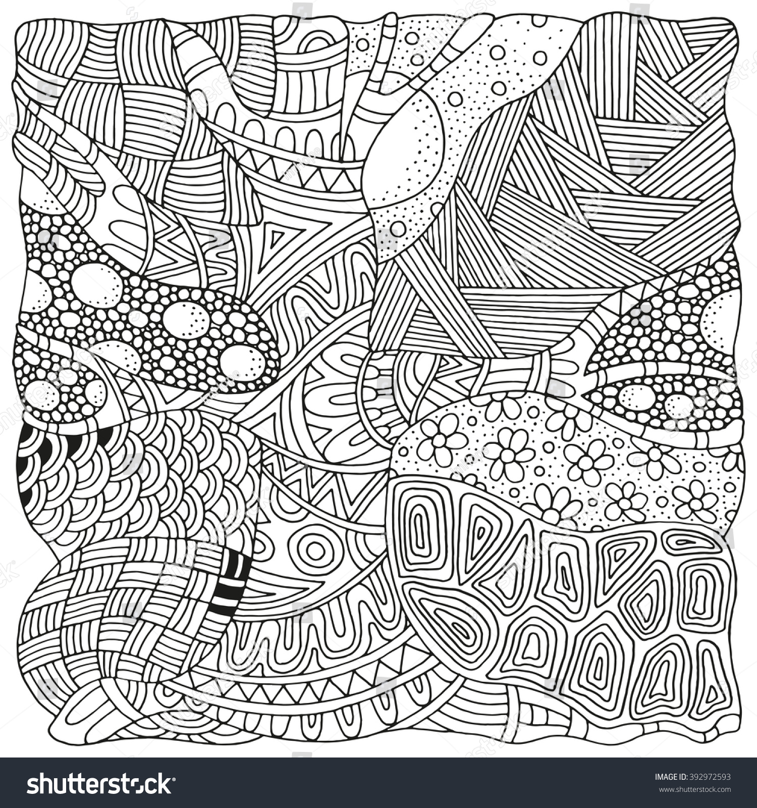 Artistically Tree Zentangle Patterns Sketch By Stock Vector (Royalty ...