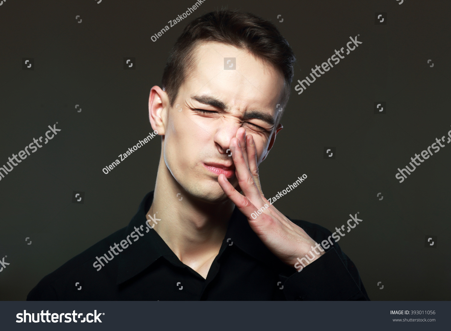 Man Making Face Touching His Nose Stock Photo 393011056 | Shutterstock