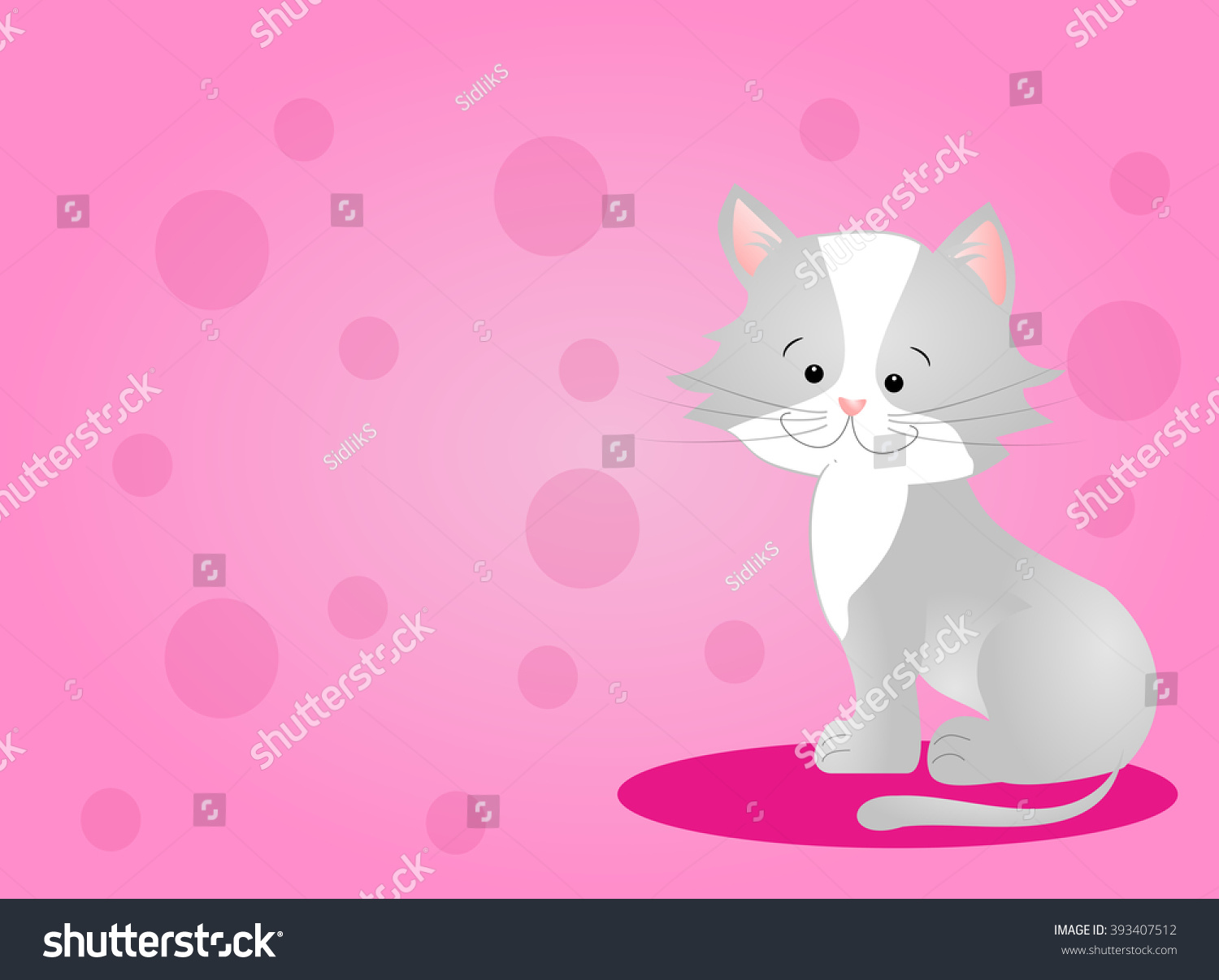 Cute Illustration Light Gray Kitten Sitting Stock Illustration ...