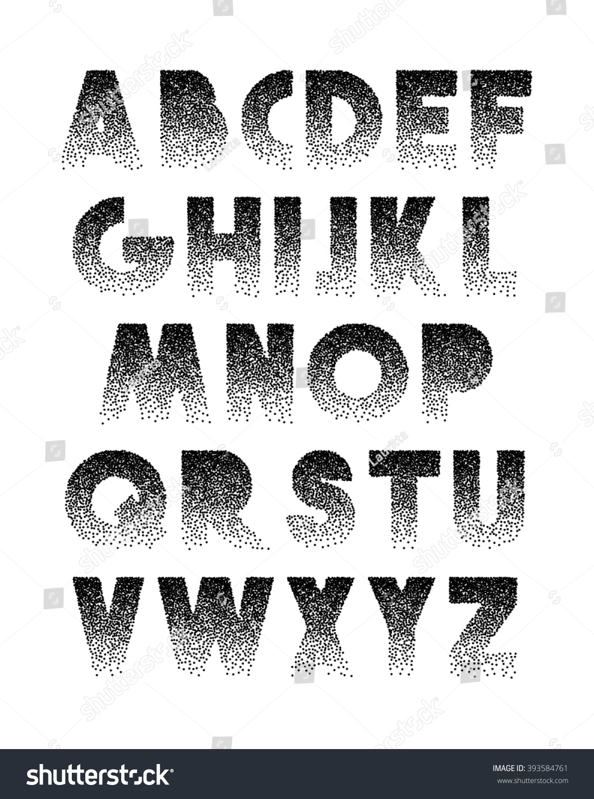 Font Retro Stipple Alphabet Black Letters Stock Vector (Royalty Free ...