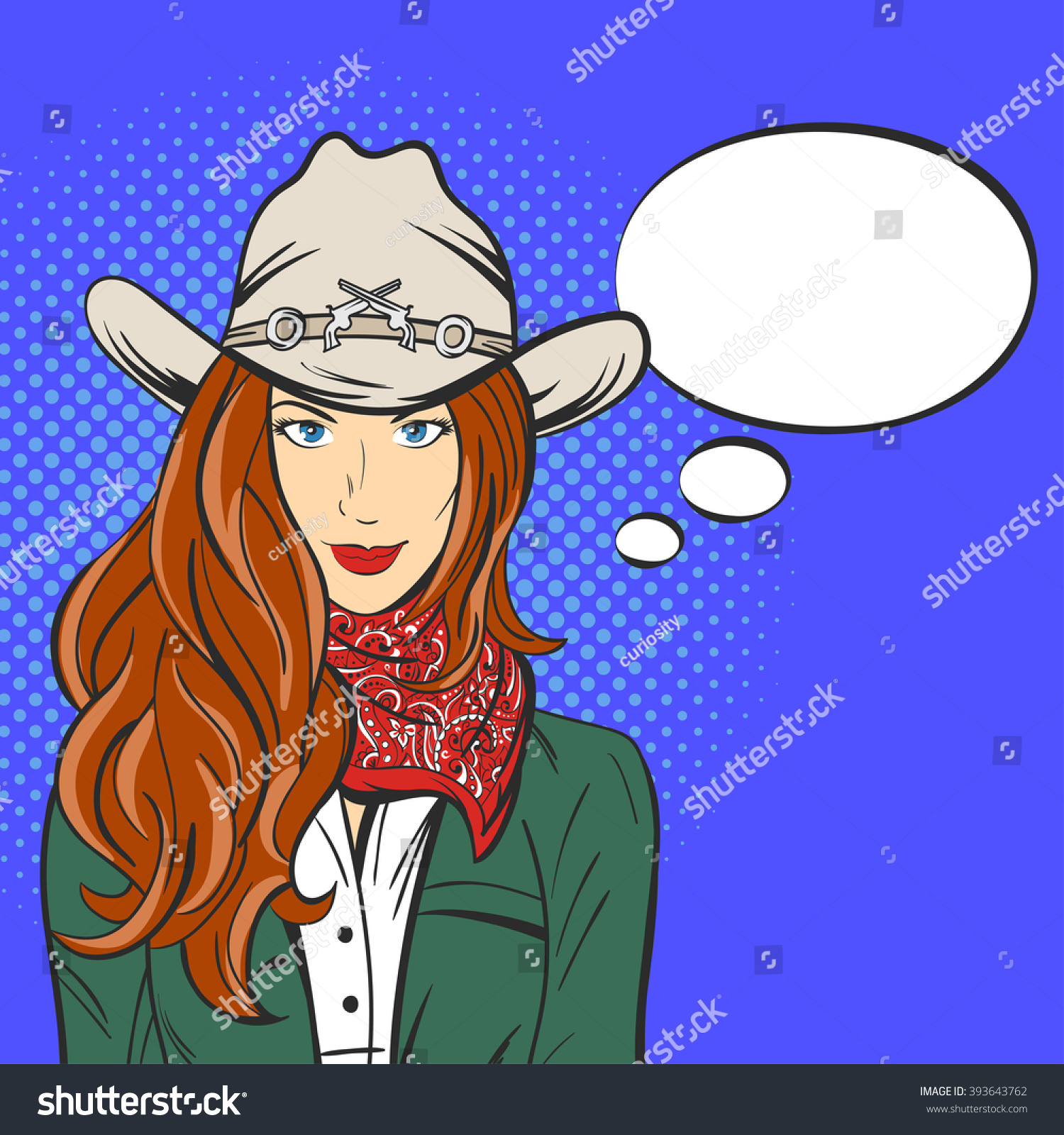 Vector Illustration Young Pretty Girl Cowboy Stock Vector (Royalty Free ...