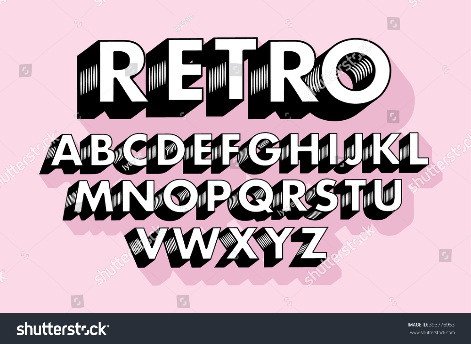 Retro Typographyfont Vectorillustration Stock Vector (Royalty Free ...