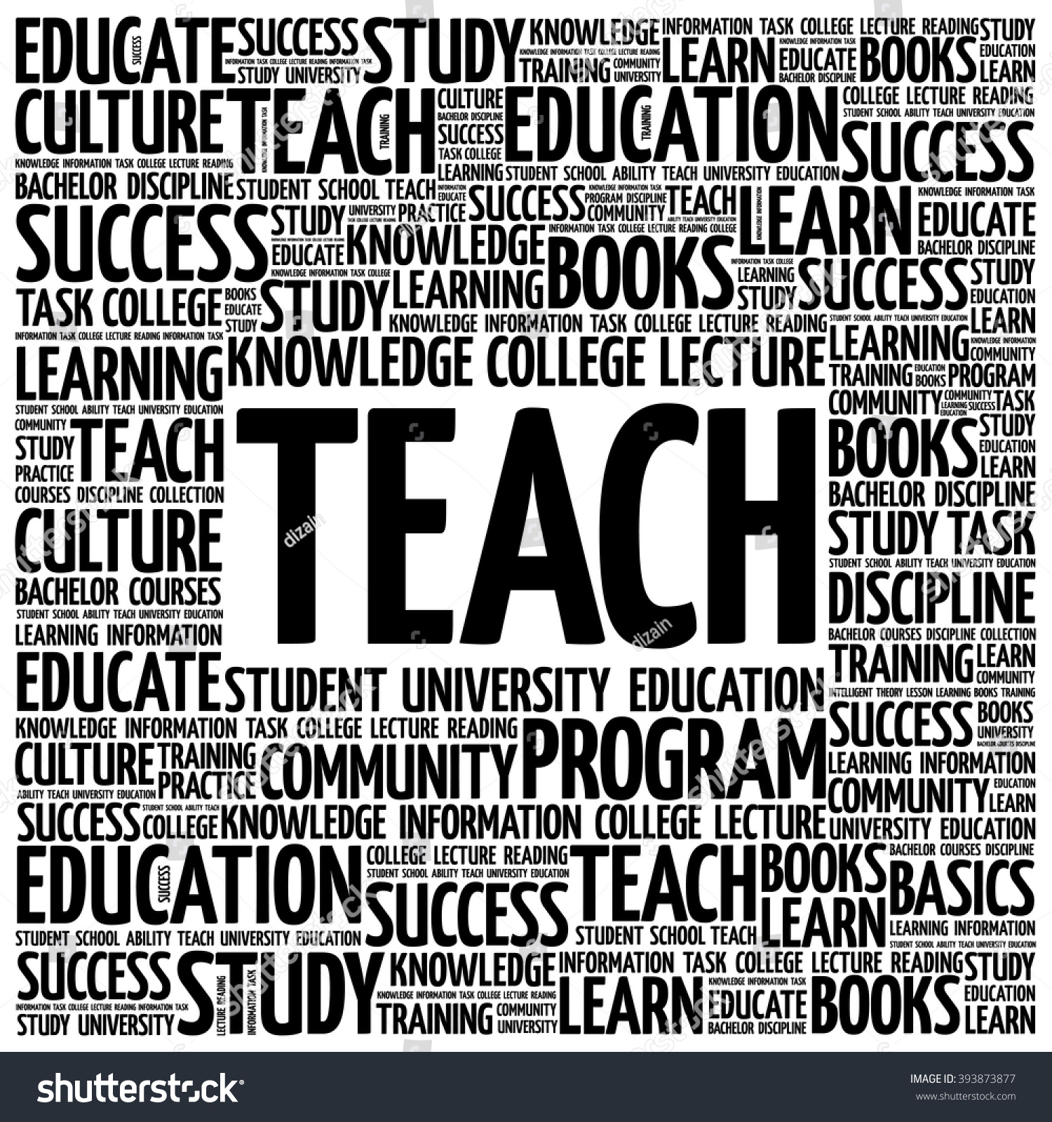 Teach Word Cloud Education Concept Background Stock Vector (Royalty ...