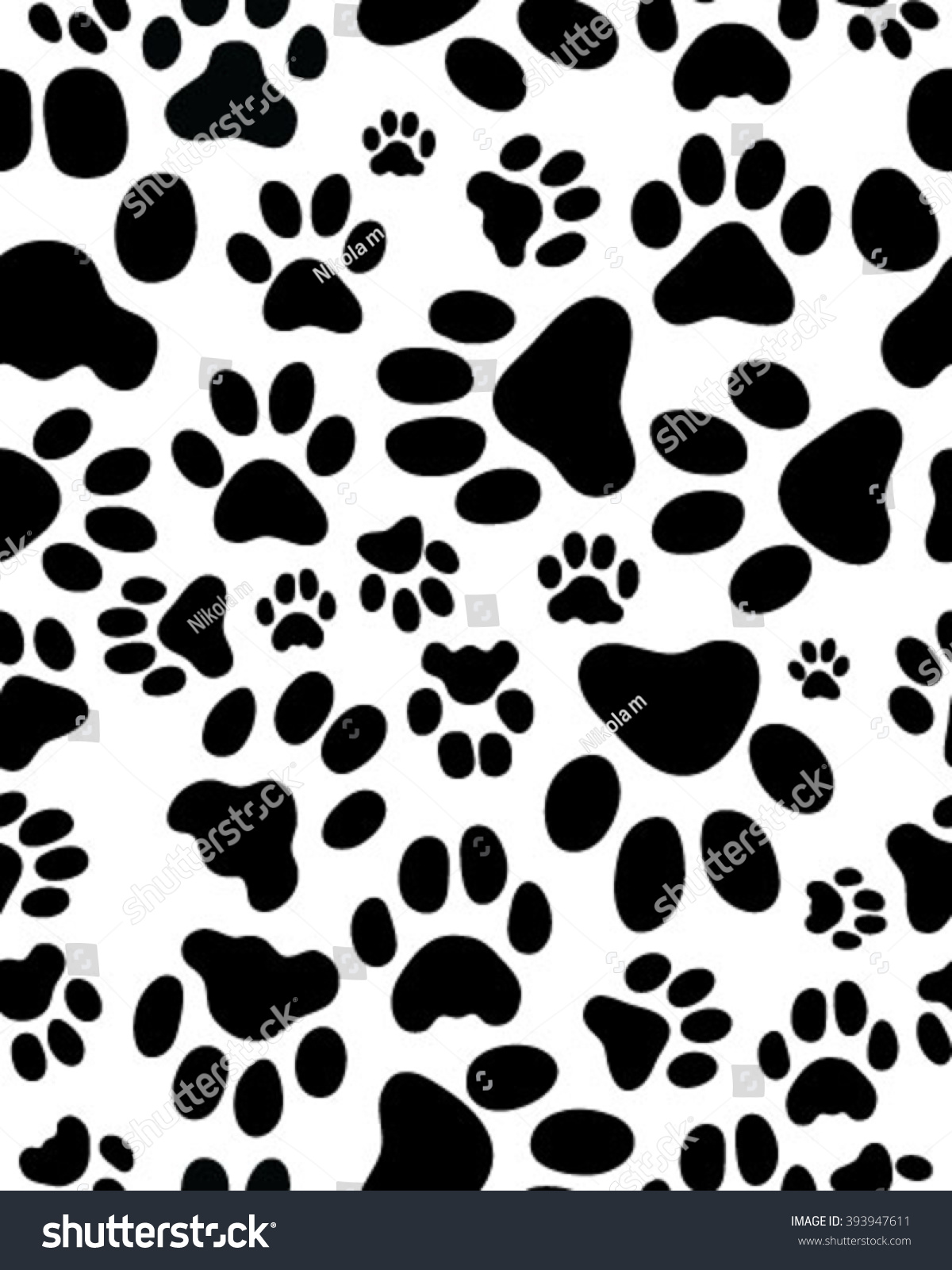 Footprints Cat Seamless Vector Wallpaper Stock Vector (Royalty Free ...