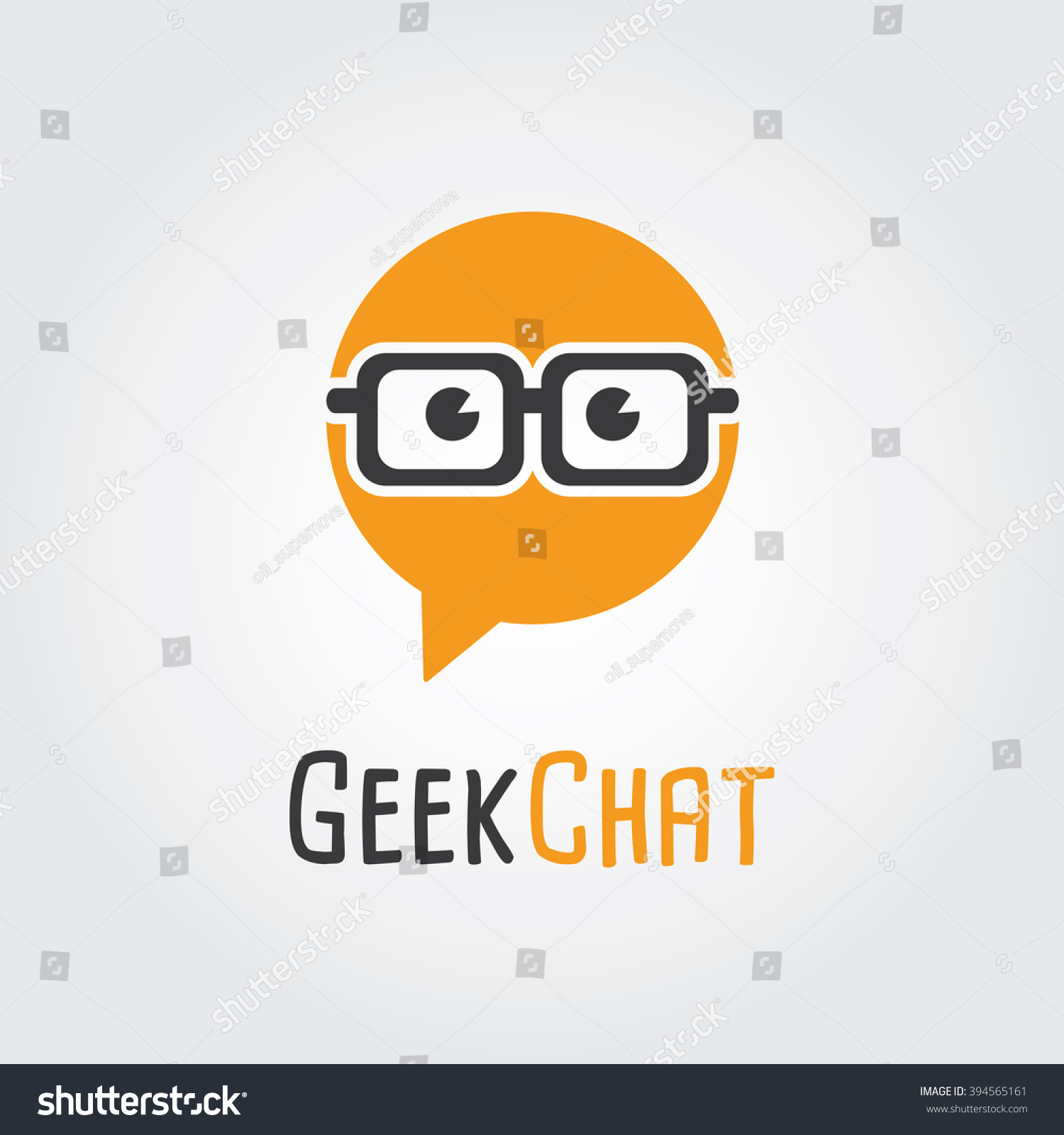 Vektor Stok Geek Chat Logo Design (Tanpa Royalti) 394565161 Shutterstock.