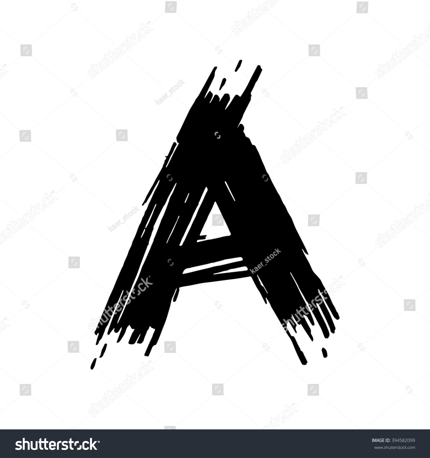 Letter Painted Felt Pen Handwritten Font Stock Vector (royalty Free 