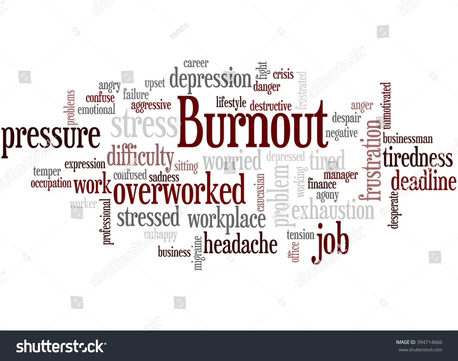 Burnout Word Cloud Concept On White Stock Illustration 394714666 ...