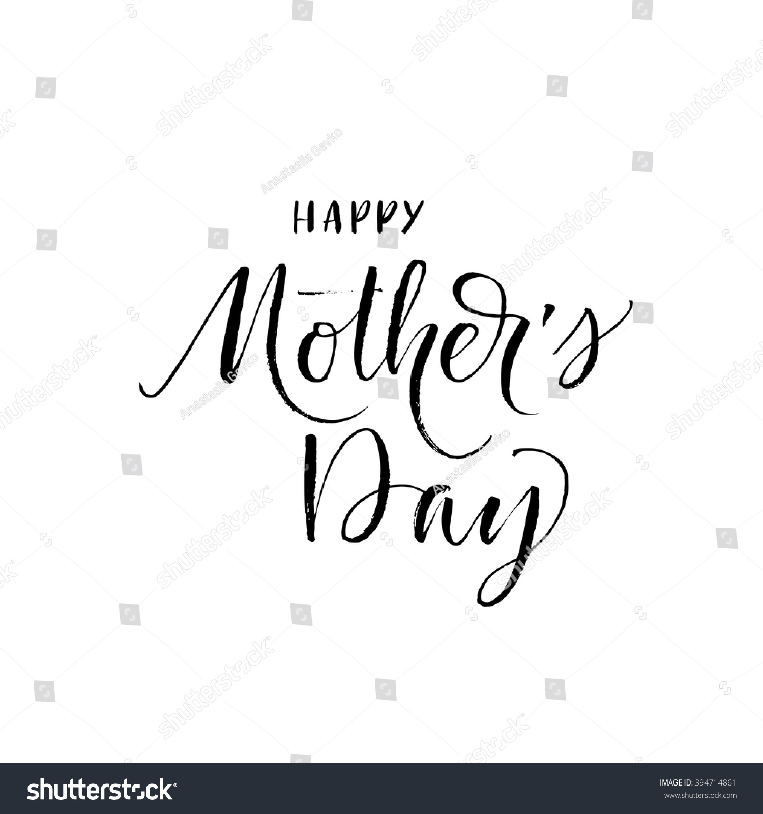 Happy Mothers Day Card Hand Drawn Stock Vector Royalty Free 394714861 Shutterstock