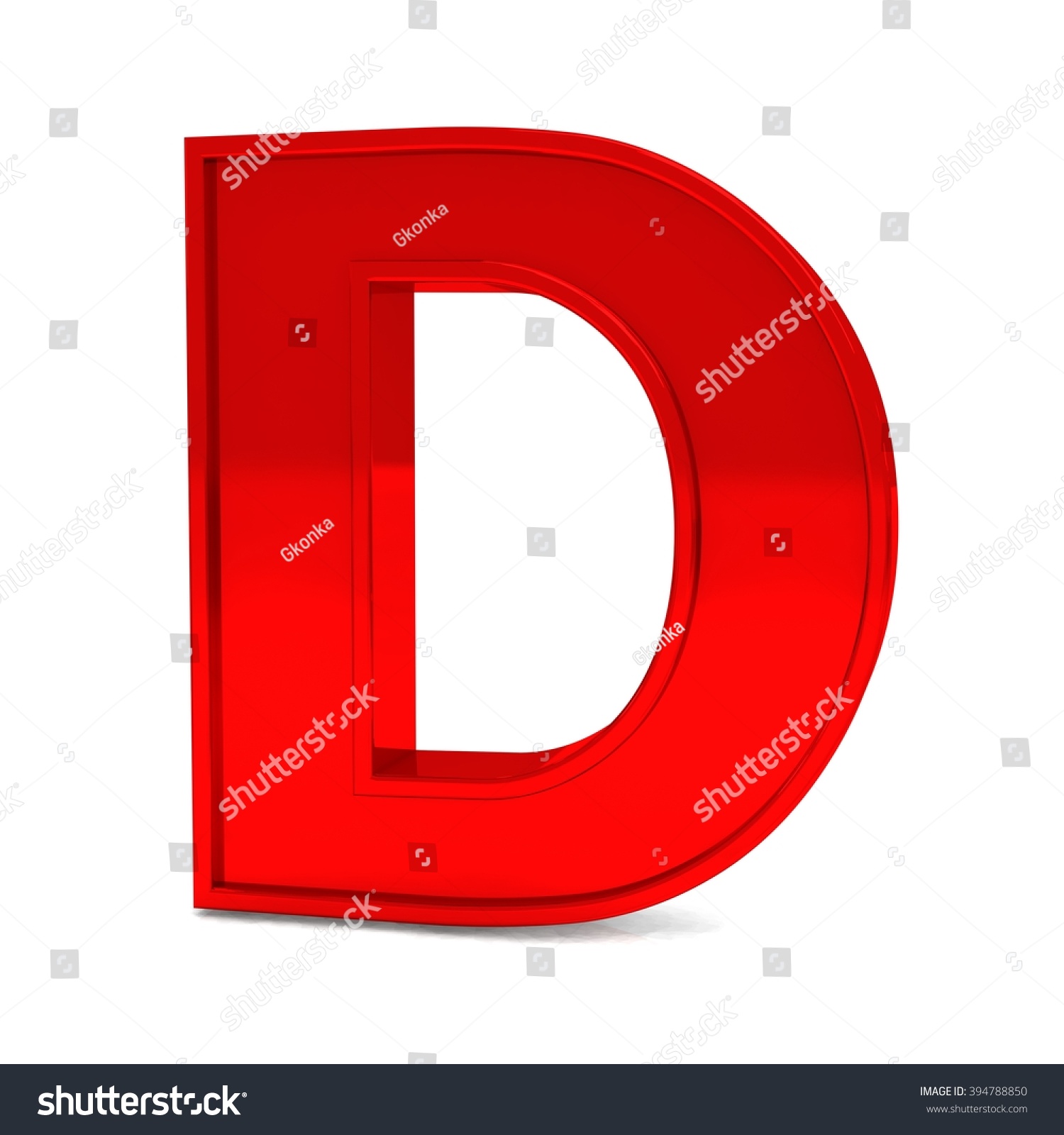 3d Red Shiny Metal Alphabet Letter Stock Illustration 394788850 ...