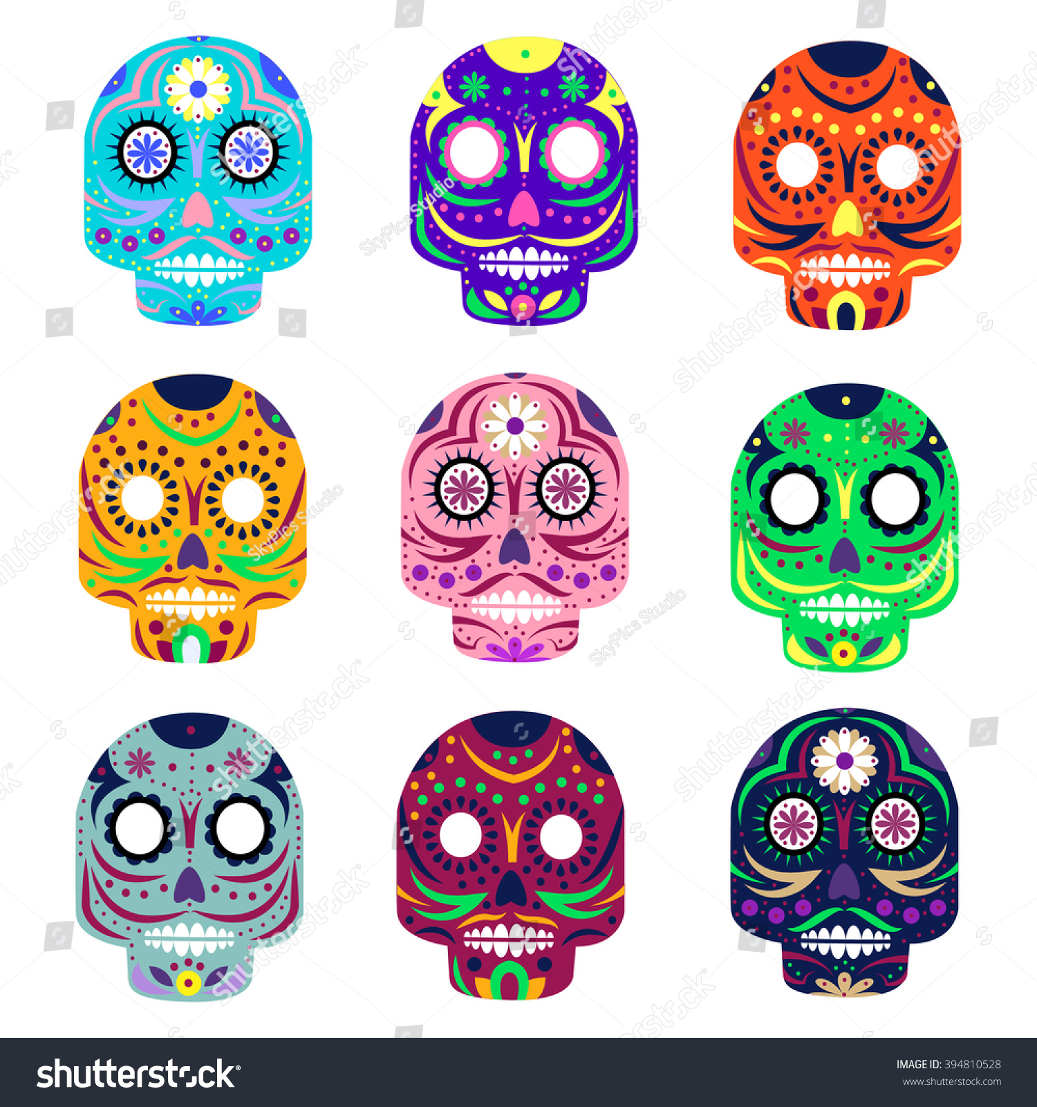 Mexican Day Dead Concept Vector Illustration Stock Vector (Royalty Free ...