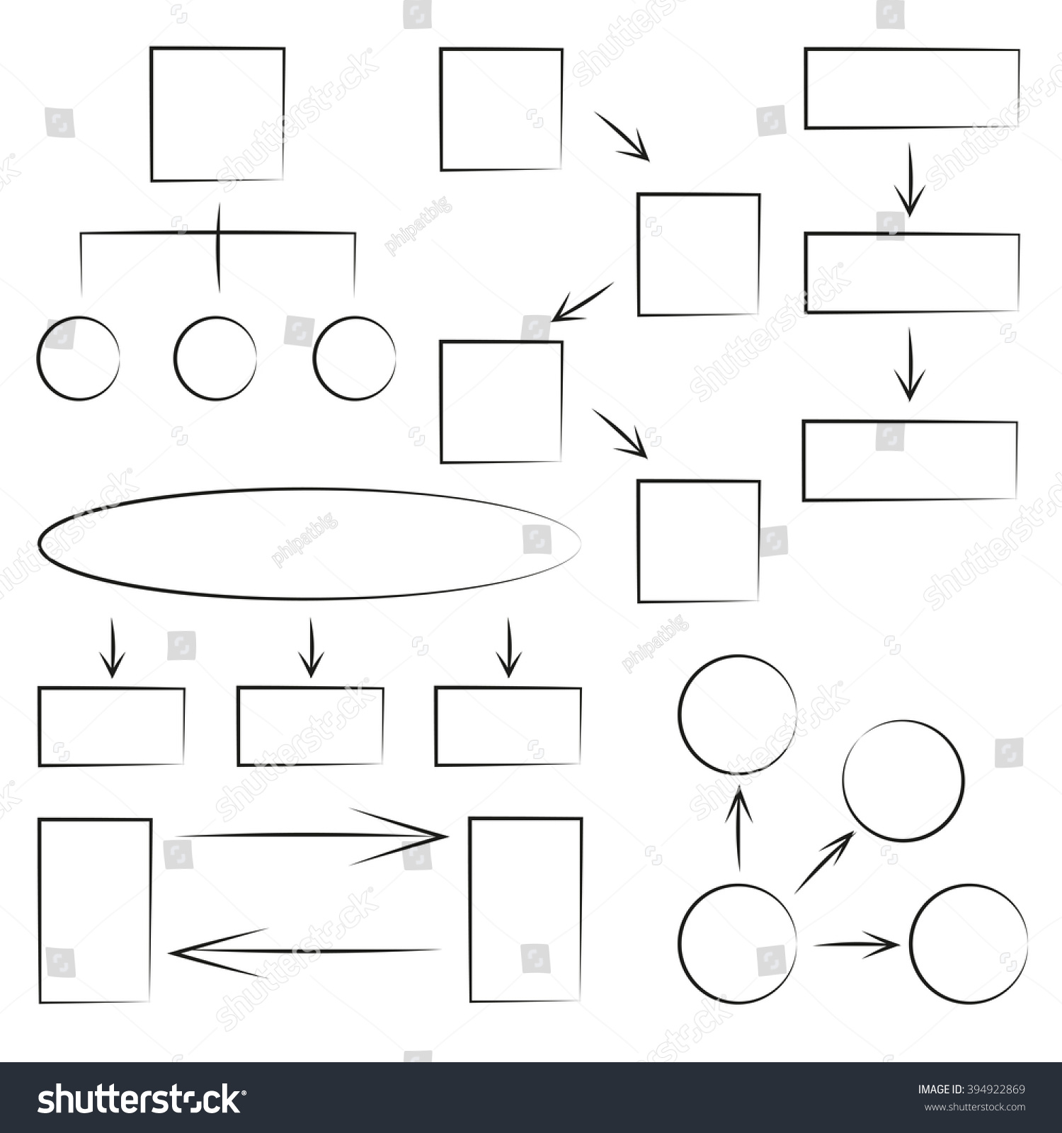 Vector Hand Drawn Diagram Template Process Stock Vector (Royalty Free ...