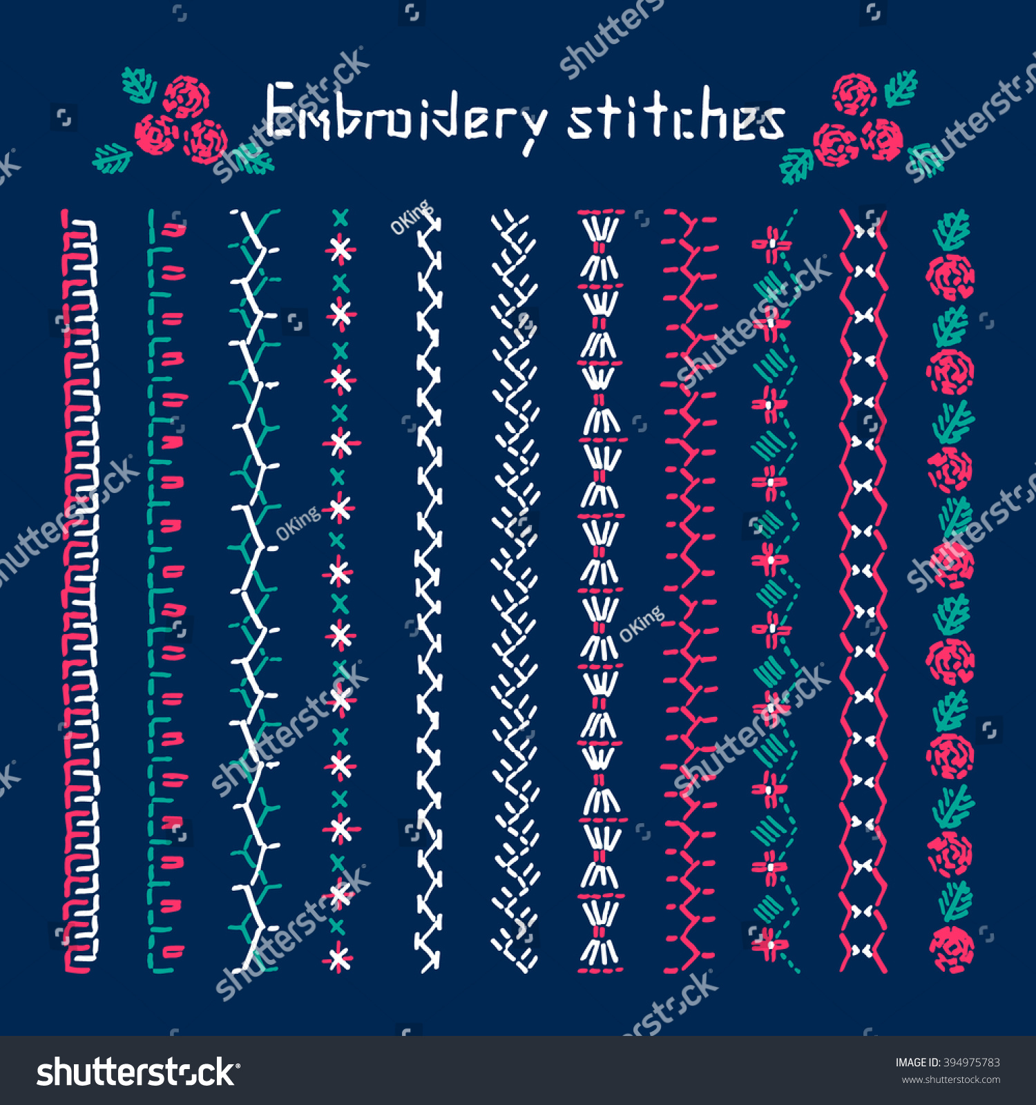 simple embroidery designs of border