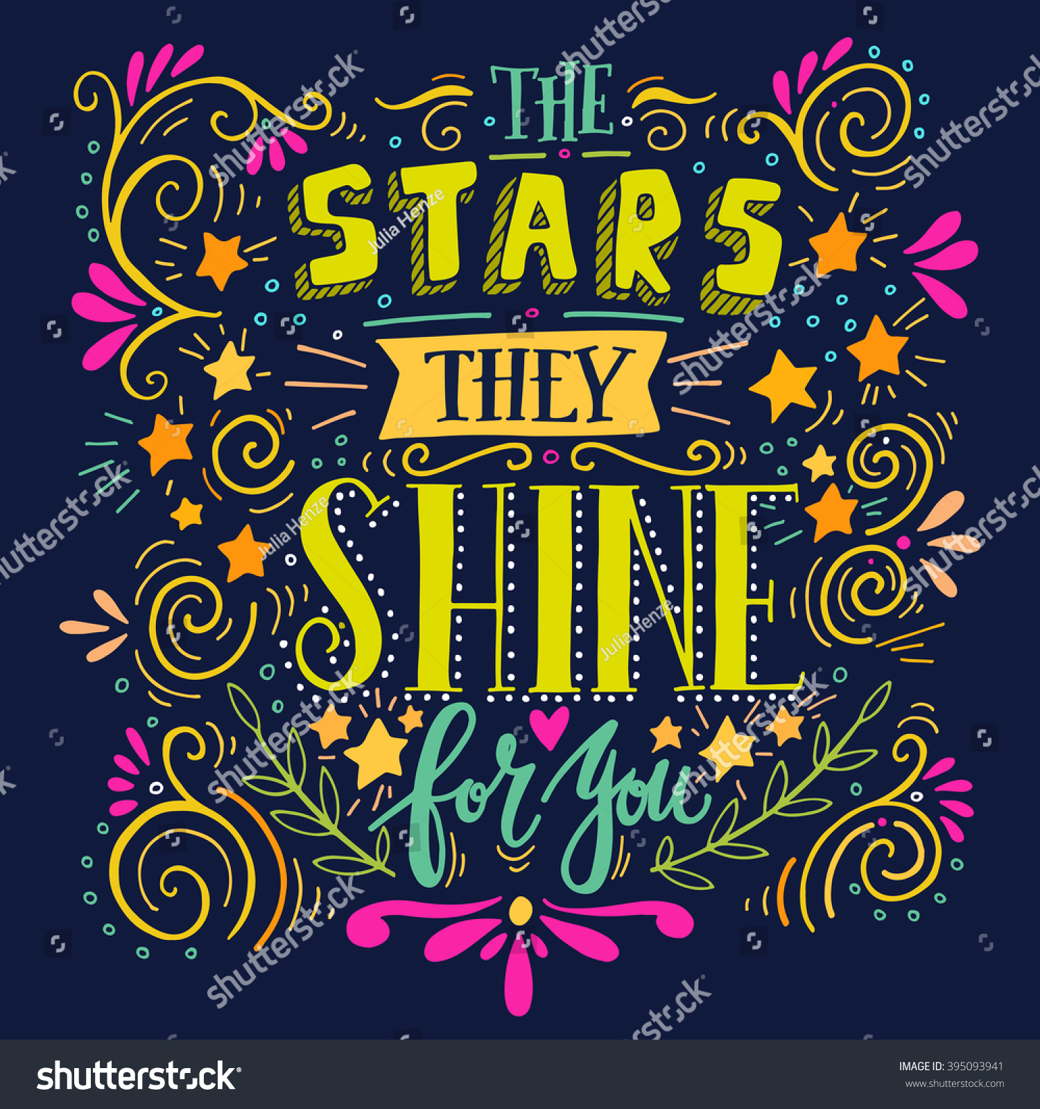 Stars They Shine You Quote Hand Stock Vector (Royalty Free) 395093941 ...