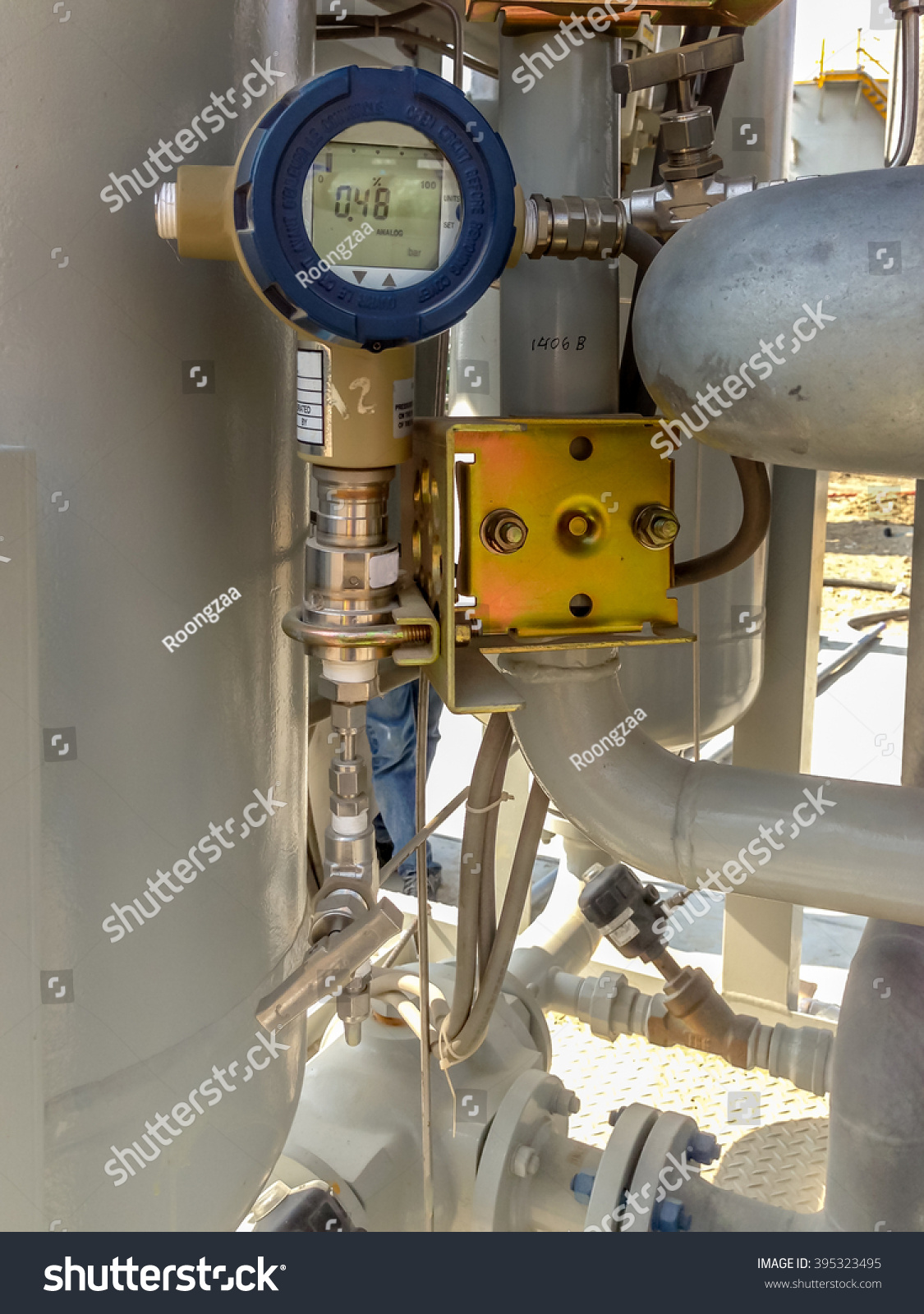 Differential Pressure Transmitter Installation Refinery Stock Photo