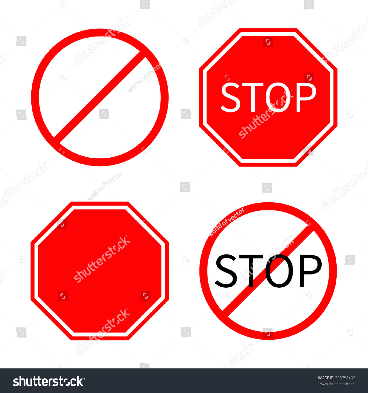 Prohibition No Symbol Red Round Stop Stock Vector (Royalty Free ...