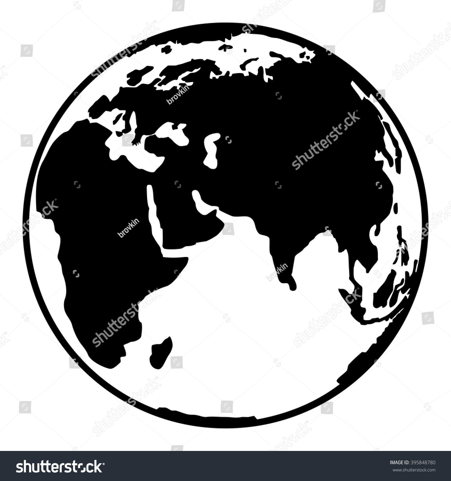 Земной шар Евразия вектор