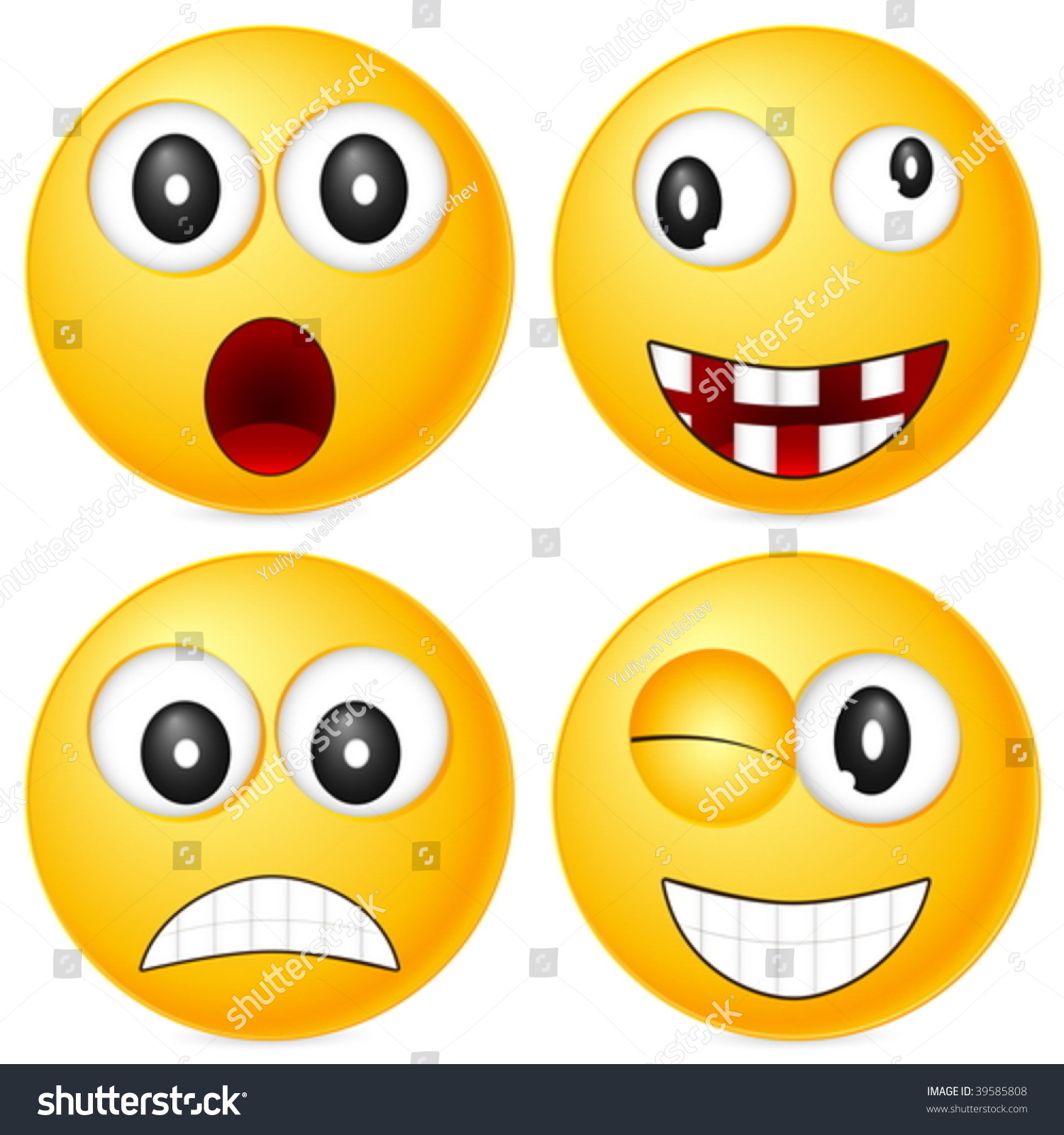 Four Emoticons Isolated On White Background Stock Vector (Royalty Free ...