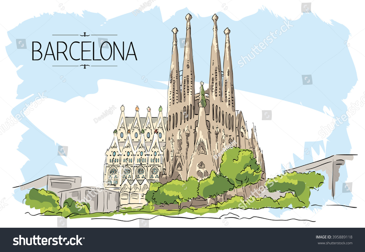 Карандаш сувенирный Barcelona Sagrada familia длина 40см