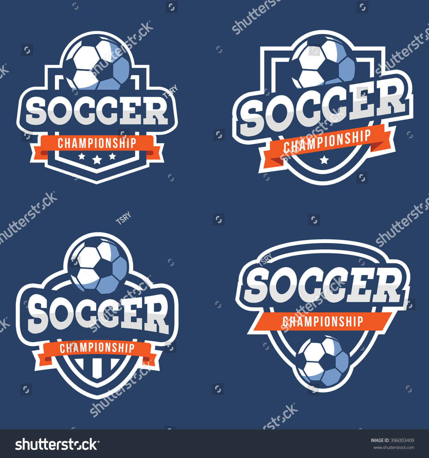 Set Sport Soccer Logo American Style Stock Vector (Royalty Free ...