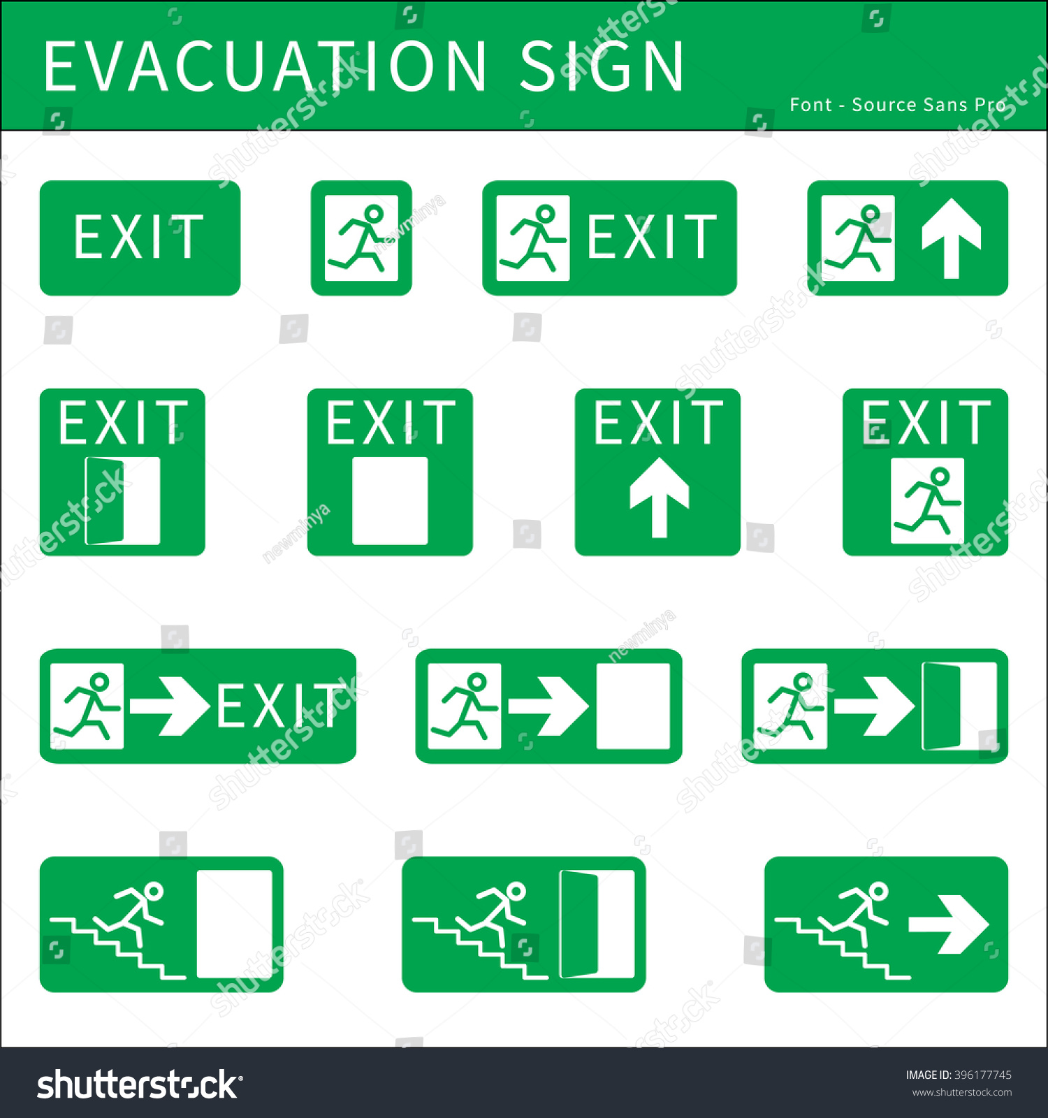 Evacuation Sign Stock Vector (Royalty Free) 396177745 | Shutterstock