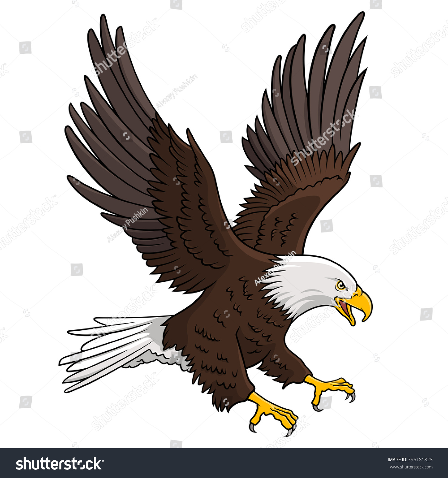 Bald Eagle Isolated On White This Stock Vector (Royalty Free) 396181828 ...