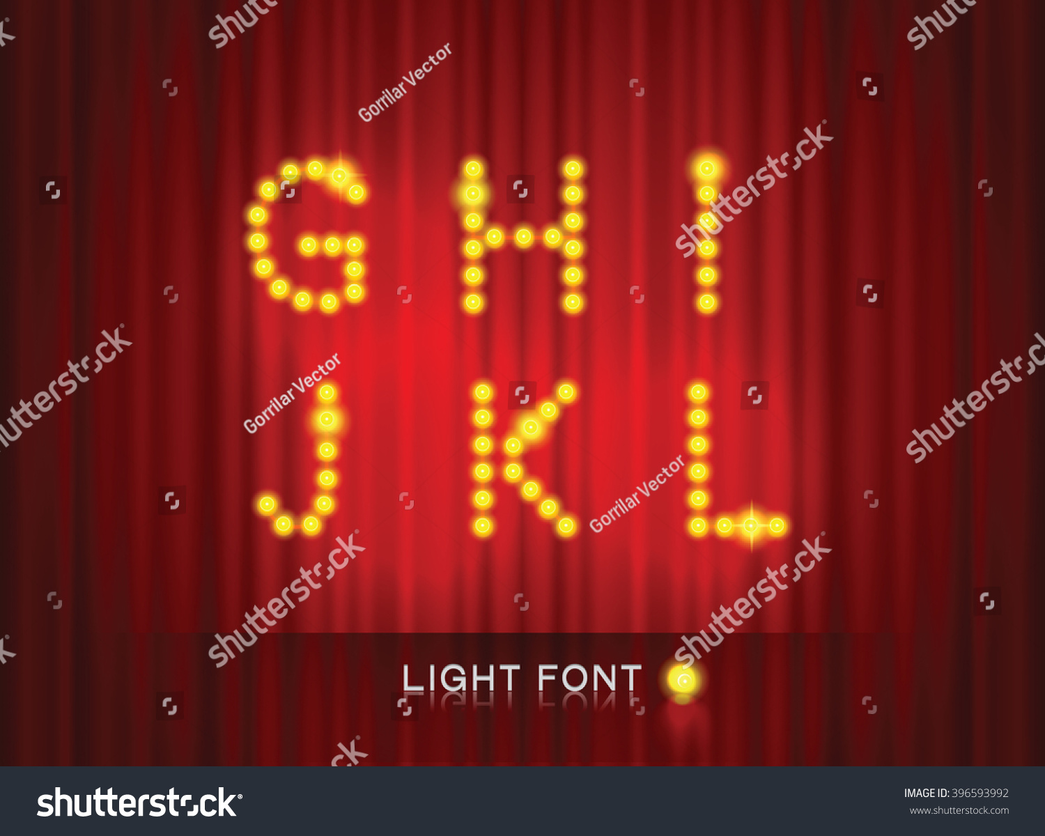 Light Font On Stage Curtain Background Stock Vector (Royalty Free ...