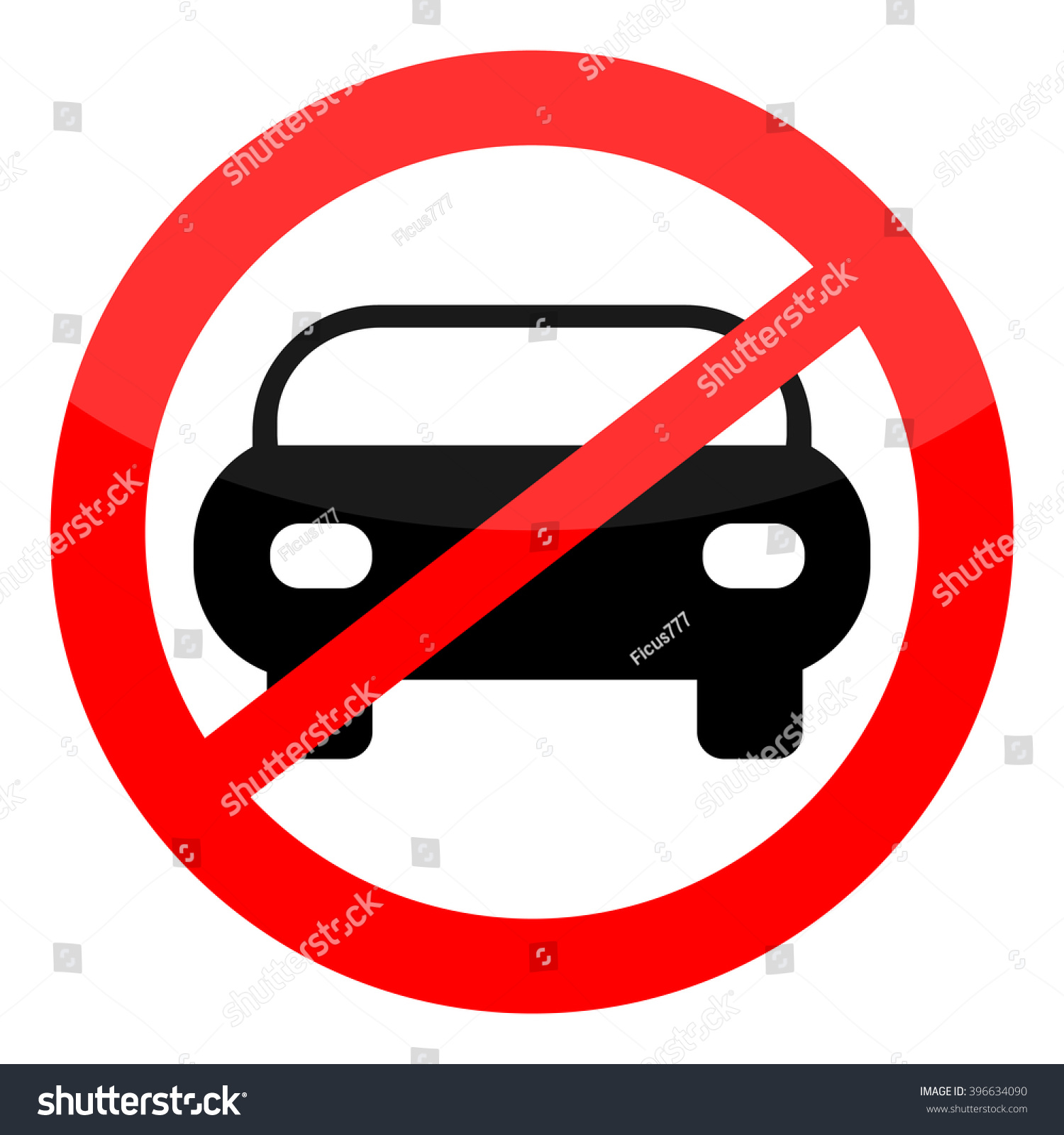 Forbidden Car Vector Illustration Stock Vector (royalty Free) 396634090 