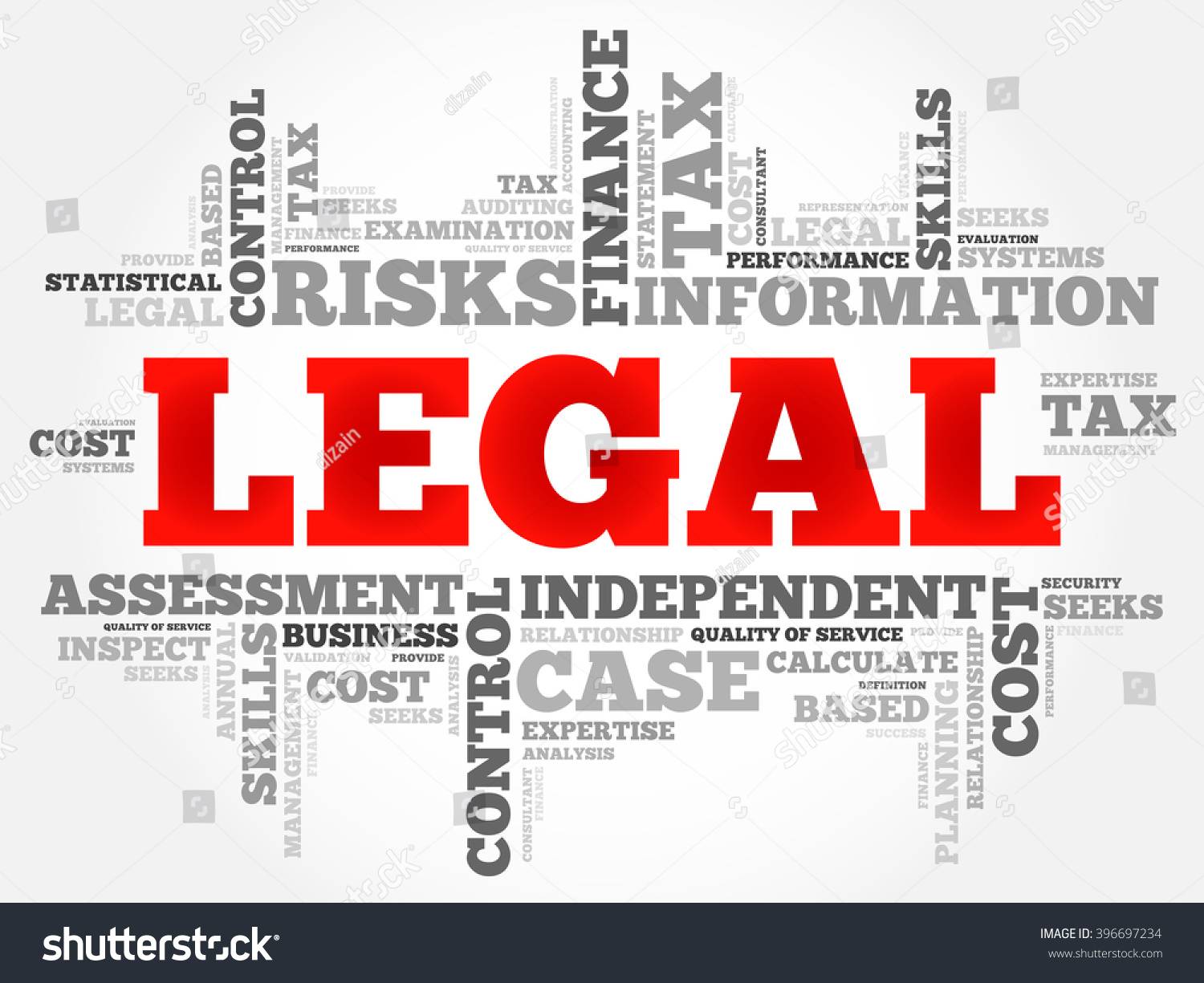 Legal Word Cloud Business Concept Stock Vector (royalty Free) 396697234 