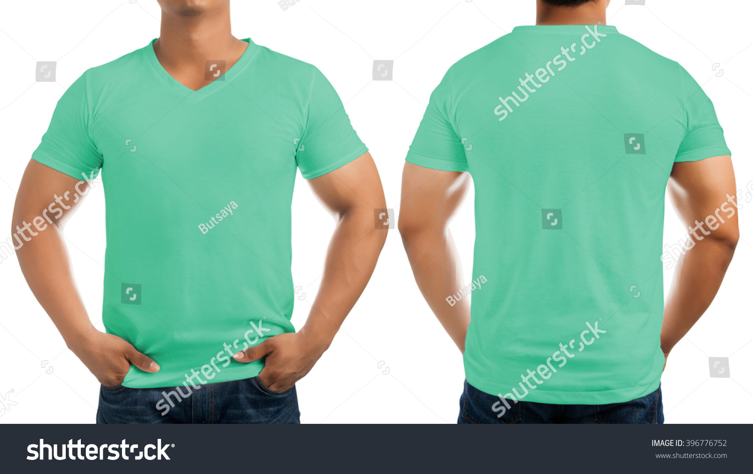 Green Casual Tshirt On Mens Body Stock Photo 396776752 | Shutterstock
