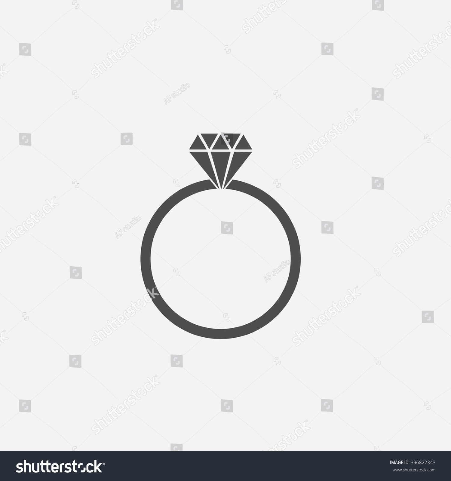Diamond Ring Icon Vector Stock Vector (Royalty Free) 396822343 ...