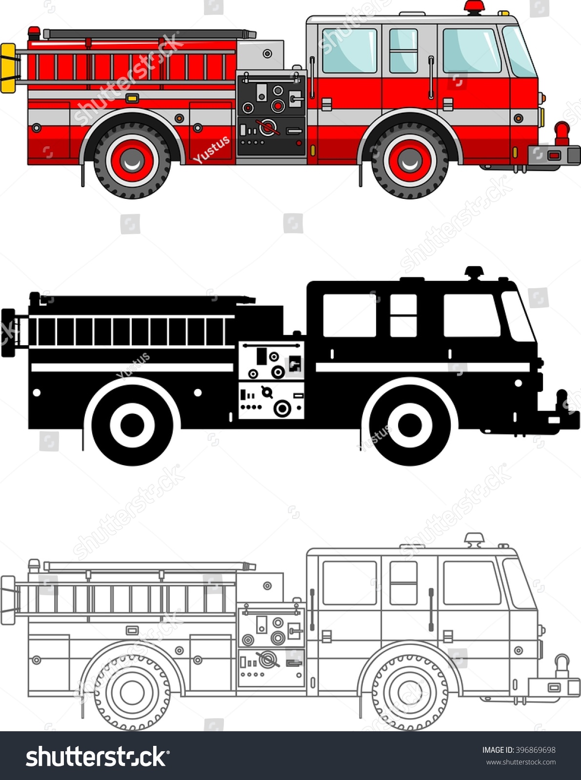 Силуэт пожарной машины для детей