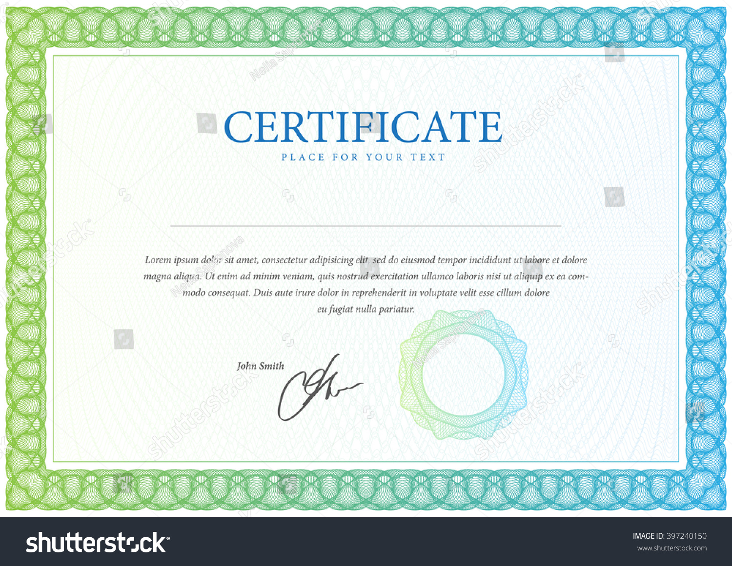 Certificate Template Diplomas Currency Vector Stock Vector (Royalty ...