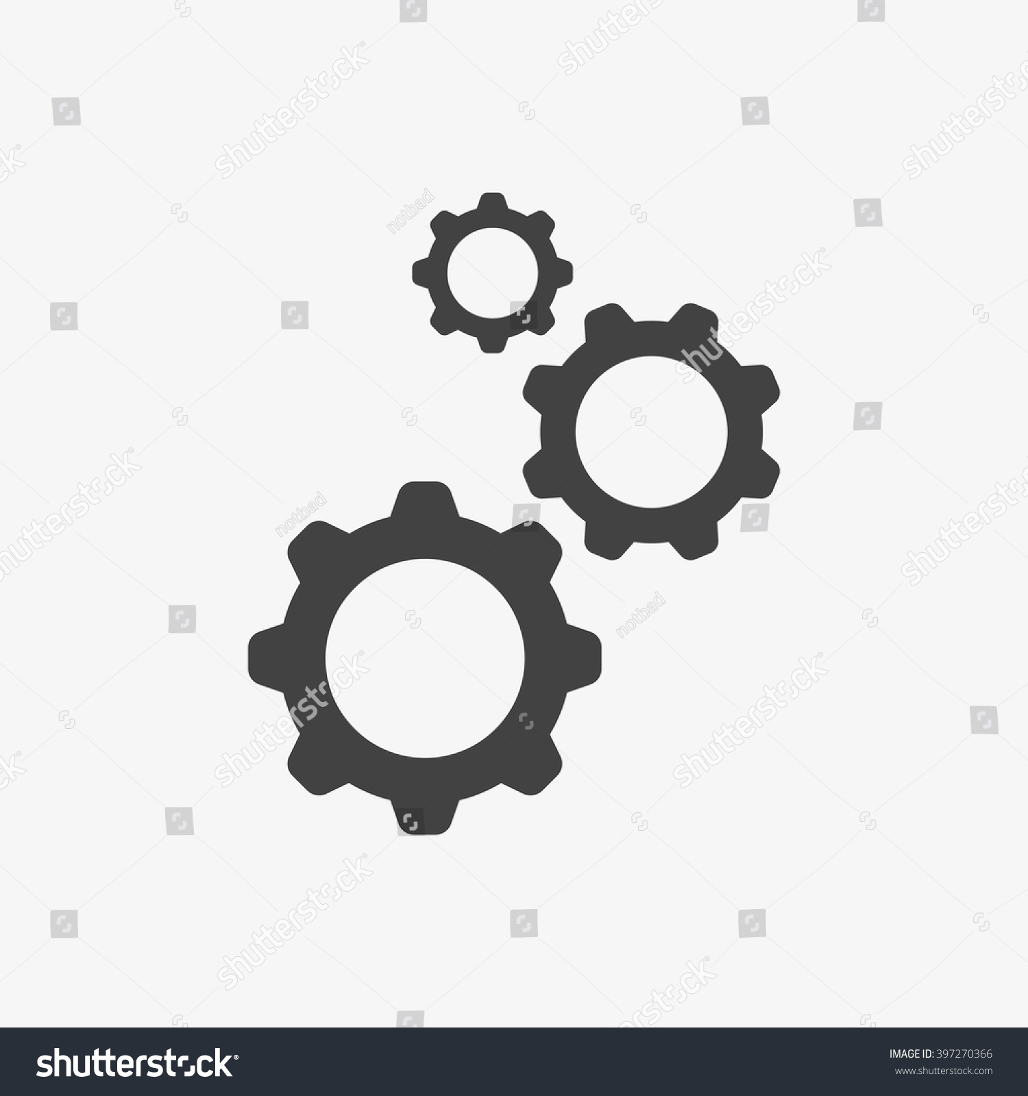 Gear Icon Trendy Flat Style Isolated Stock Vector (Royalty Free ...