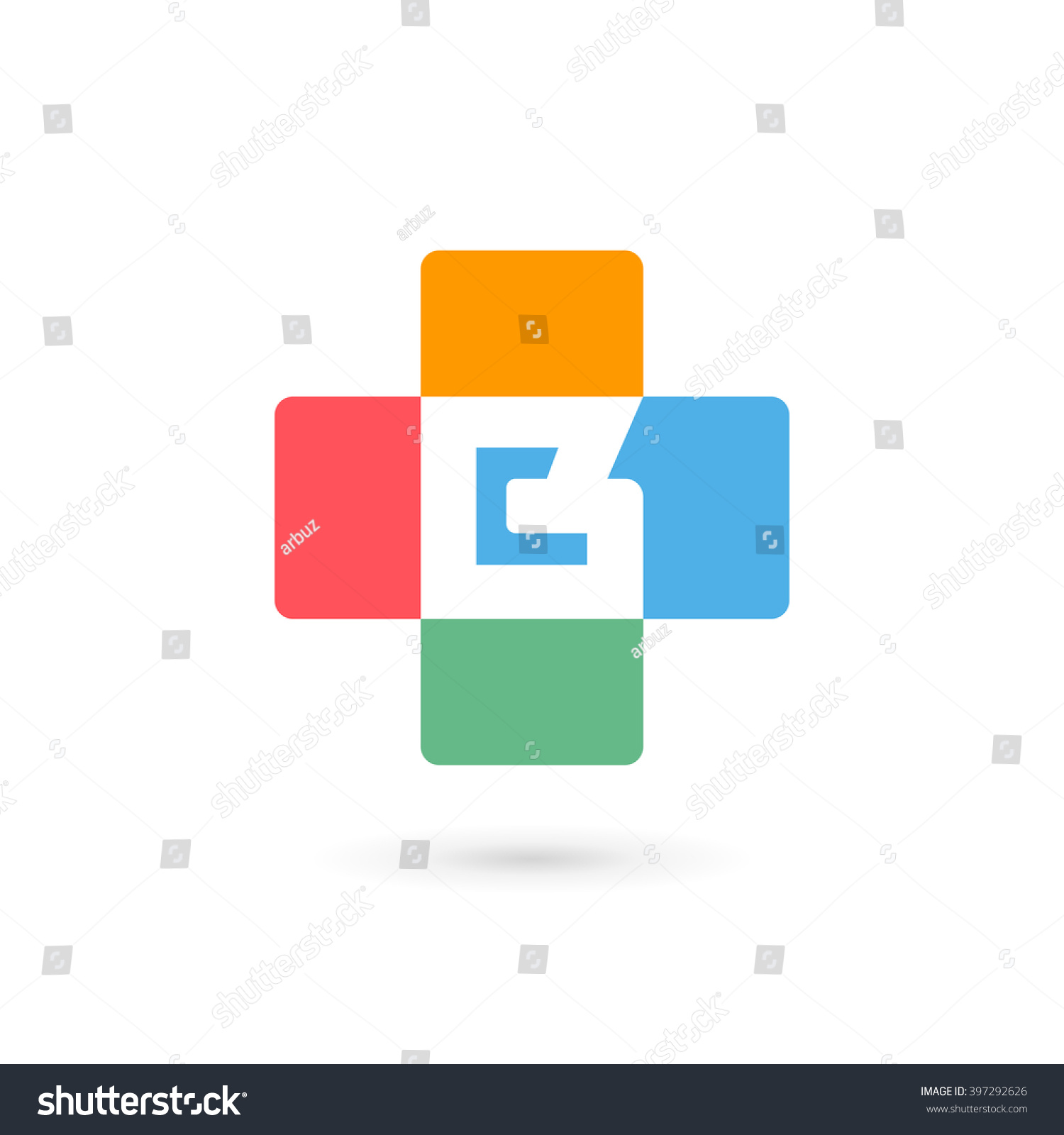 Letter B Cross Plus Logo Icon Stock Vector (Royalty Free) 397292626 ...