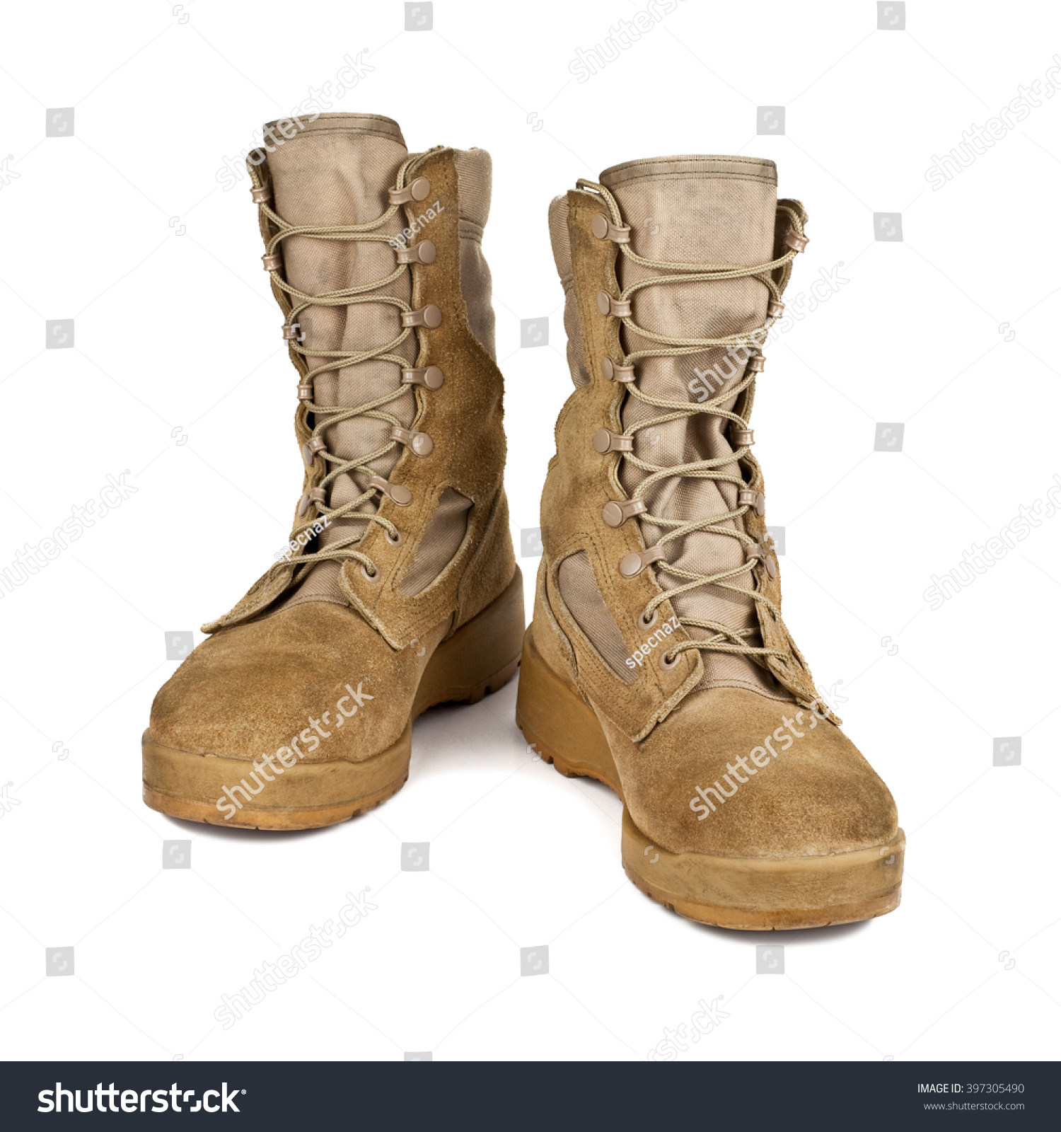 Modern Army Boots Isolated On White Stock Photo 397305490 | Shutterstock