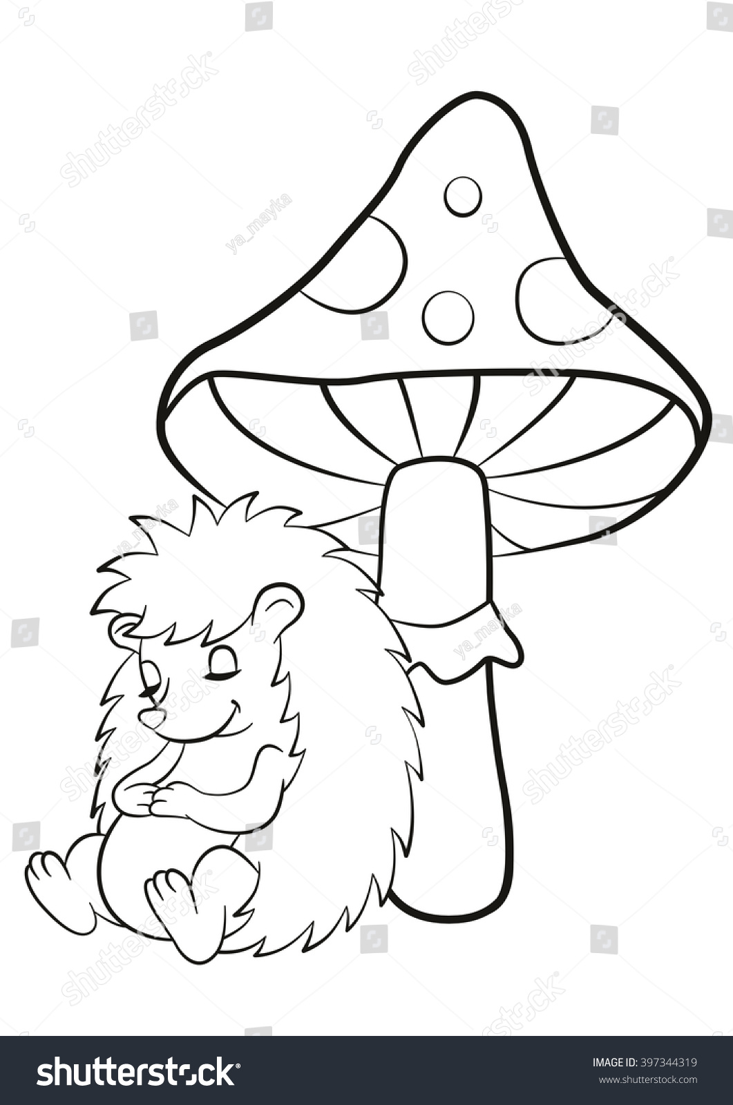 Coloring Pages Little Cute Hedgehog Sleeps Stock Vector (Royalty Free ...