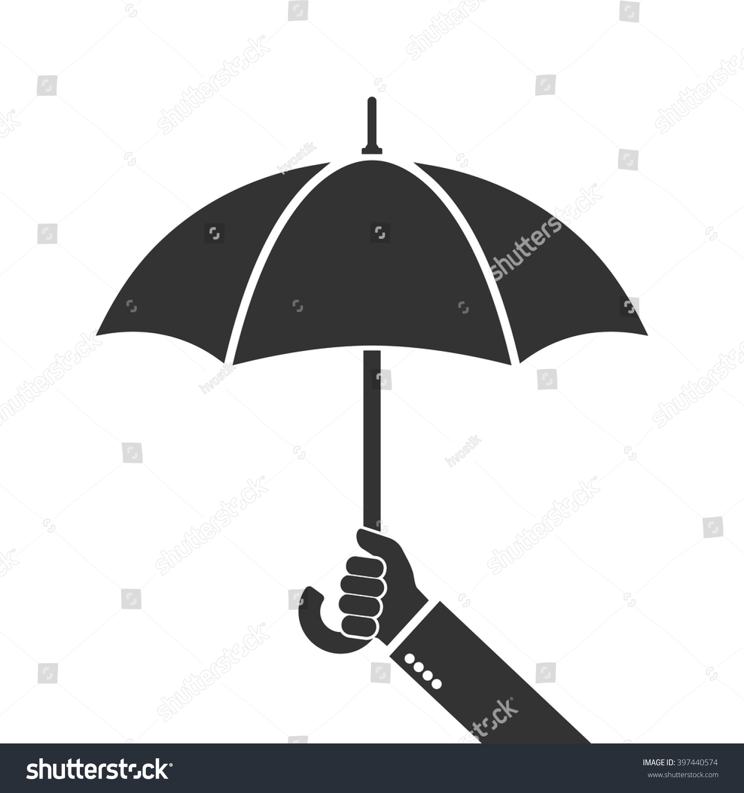 Значок зонт ручной