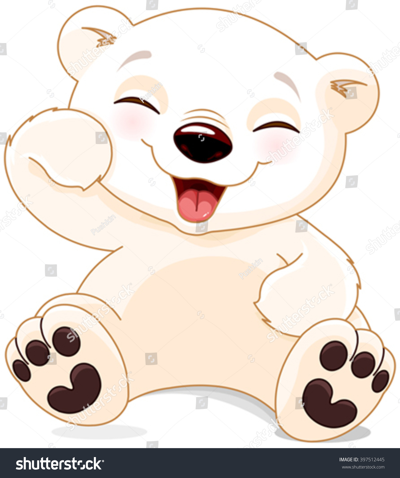 Illustration Cute Polar Bear Laughing Stock Vector (Royalty Free ...