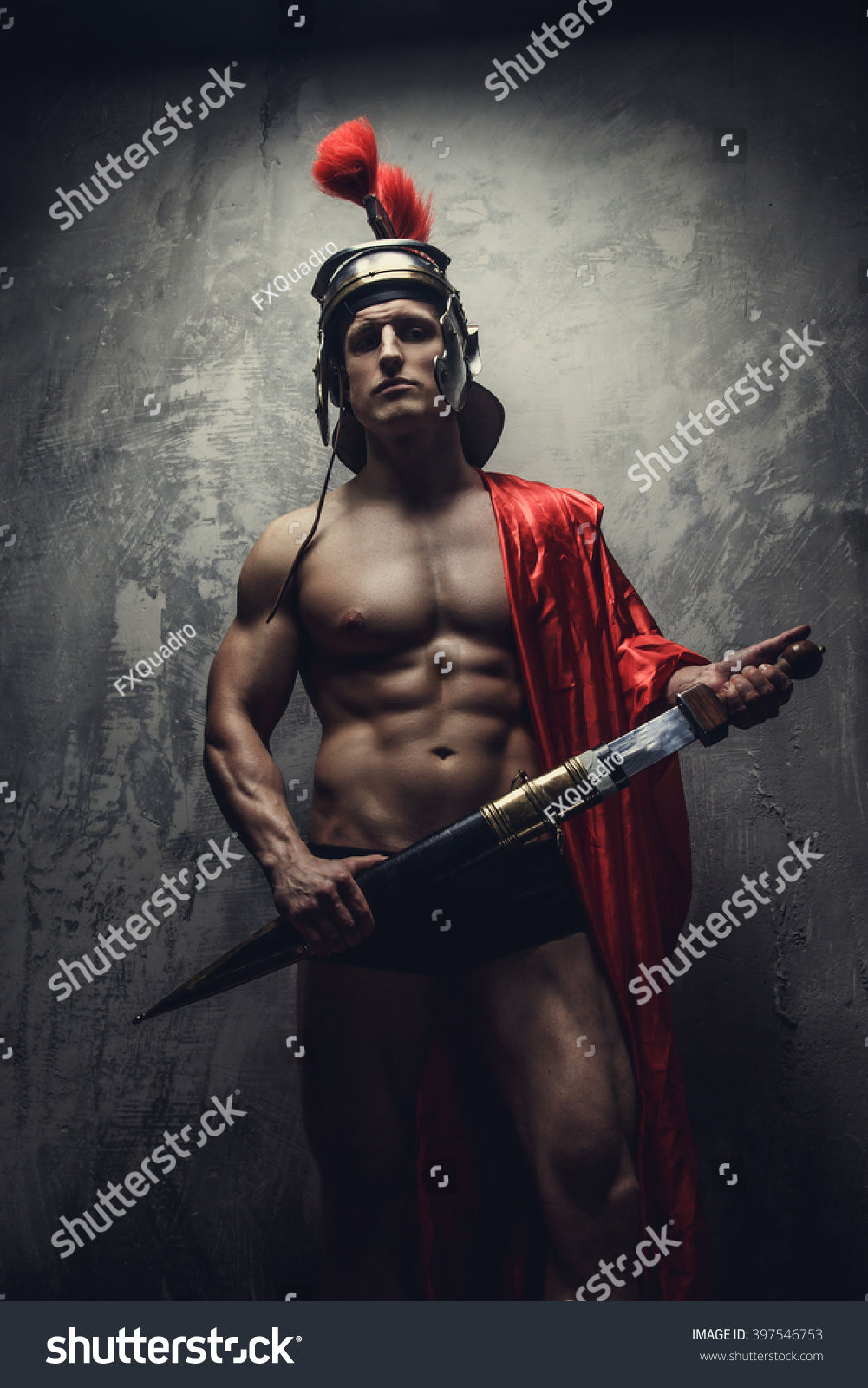 Muscular Man Roman Armour Sword Helmet Stock Photo 397546753 | Shutterstock