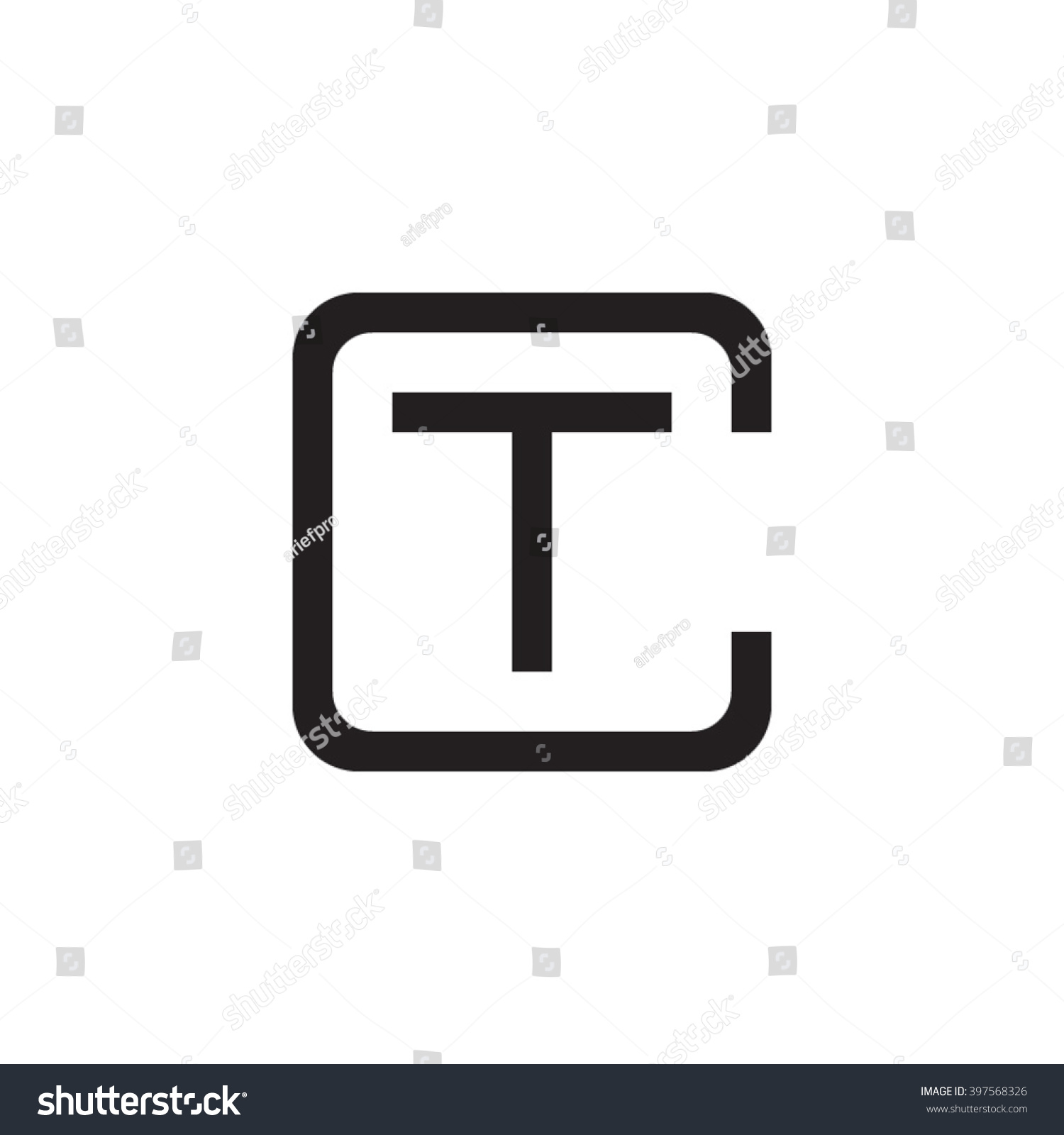 Letter C T Monogram Square Shape Stock Vector (Royalty Free) 397568326 ...