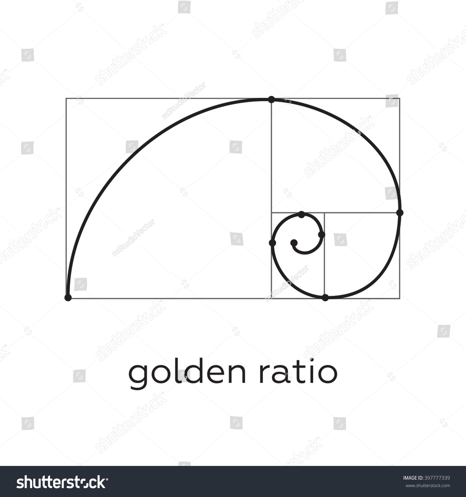 Symbol Golden Ratio Tattoo Black Lines Stock Vector (Royalty Free ...