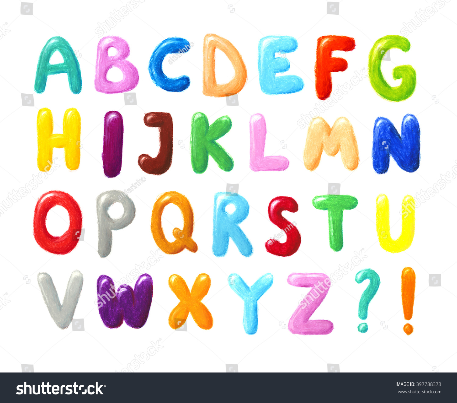 Crayon Alphabet Stock Illustration 397788373 | Shutterstock