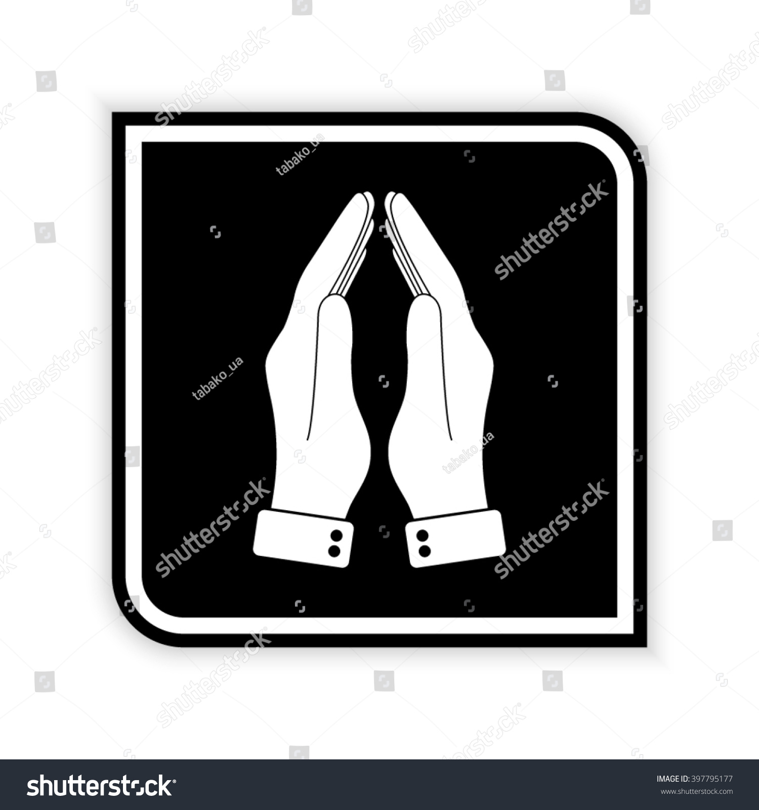 Praying Hands Black Vector Icon Stock Vector Royalty Free 397795177 Shutterstock