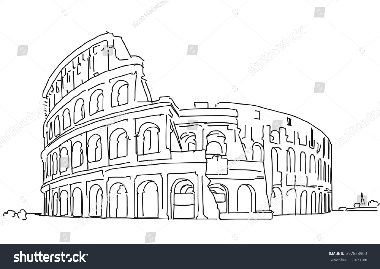 Италия Колизей рисунок