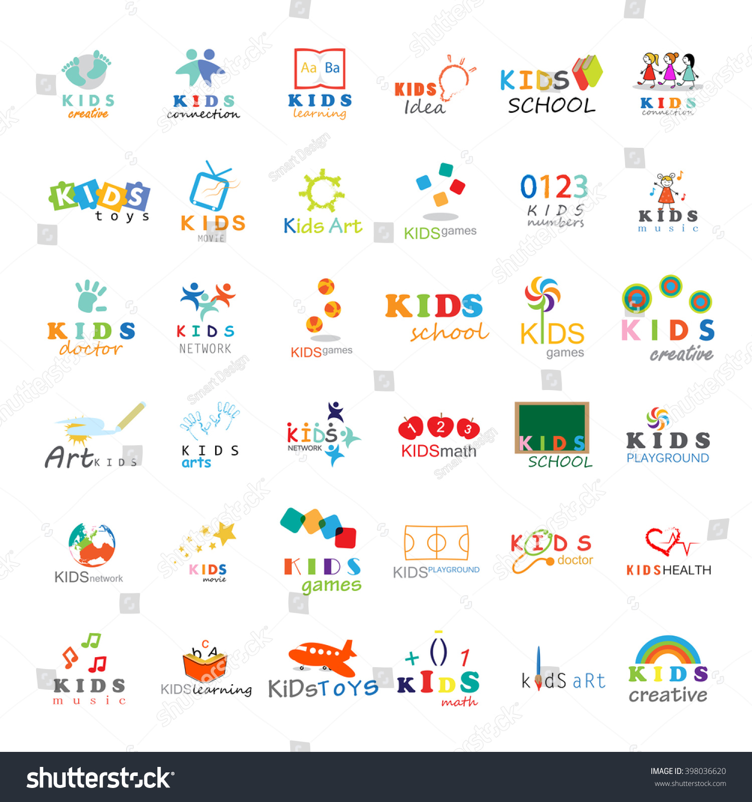 Children Icons Setisolated On White Backgroundvector Stock Vector ...