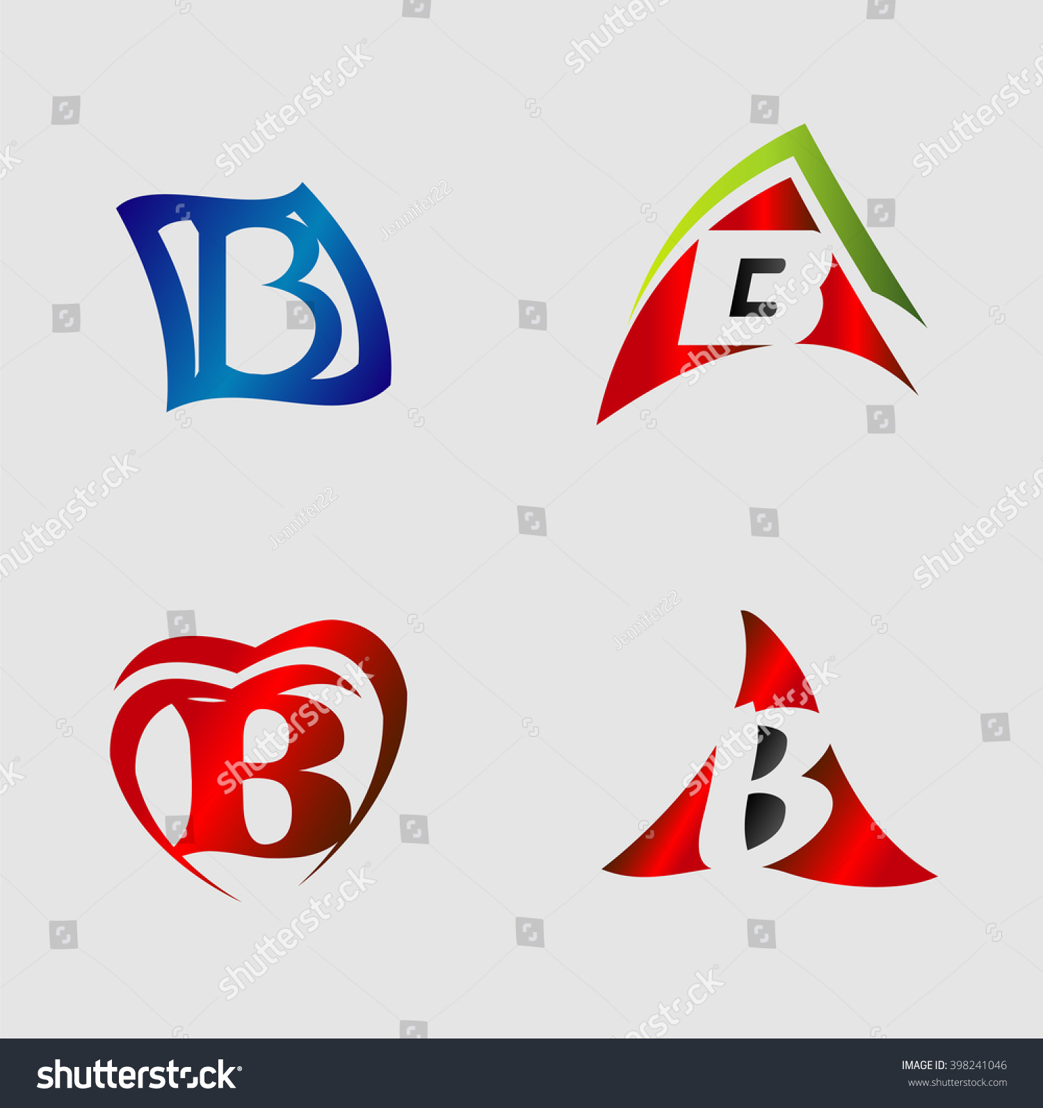 Set Alphabet Symbols Elements Letter B Stock Vector (Royalty Free ...