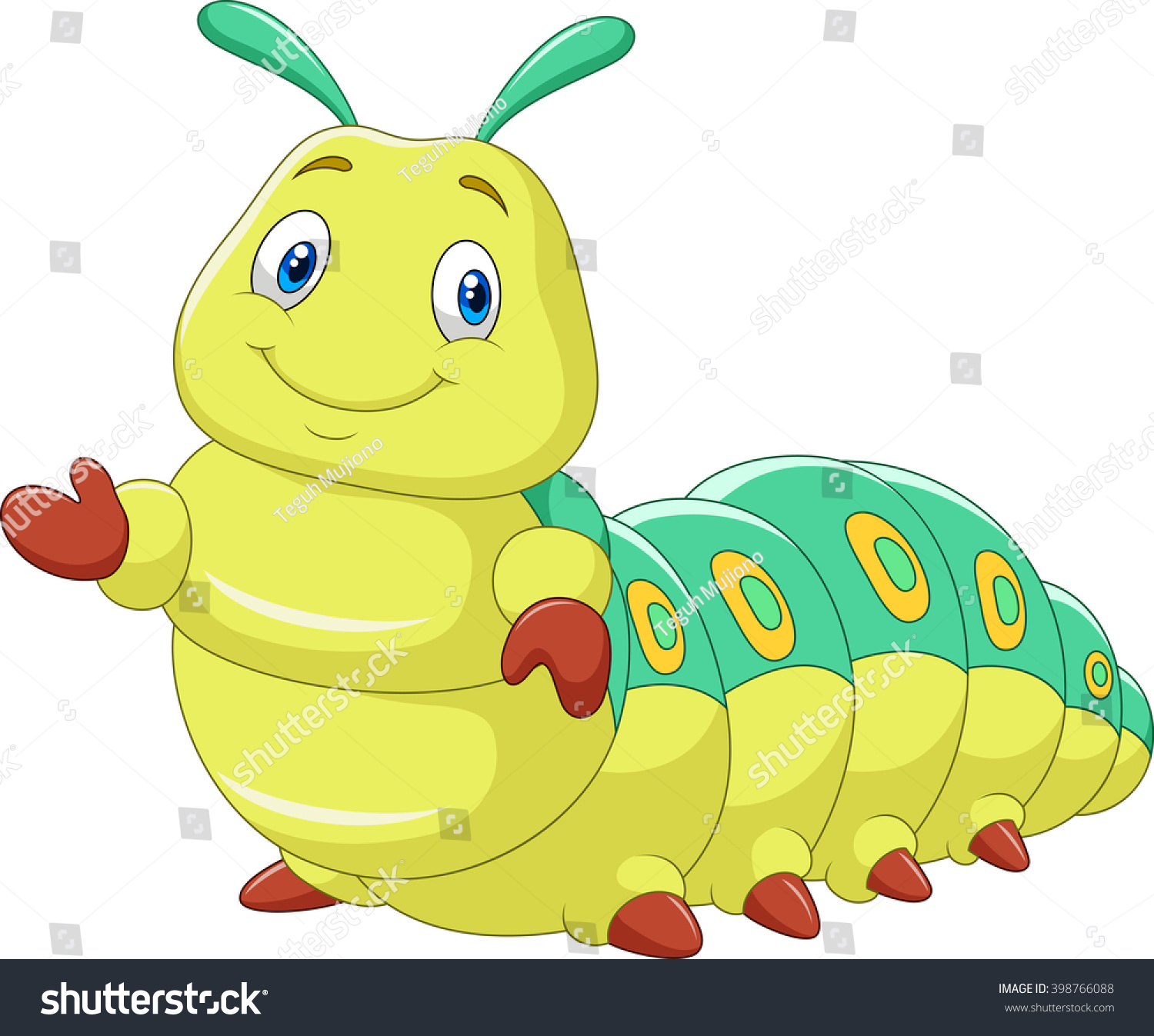 Cute Caterpillar Presenting Stock Illustration 398766088 