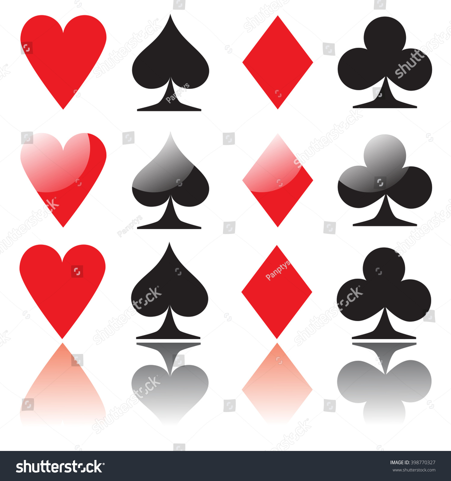 Playing Card Suits Symbols Stock Illustration 398770327 | Shutterstock