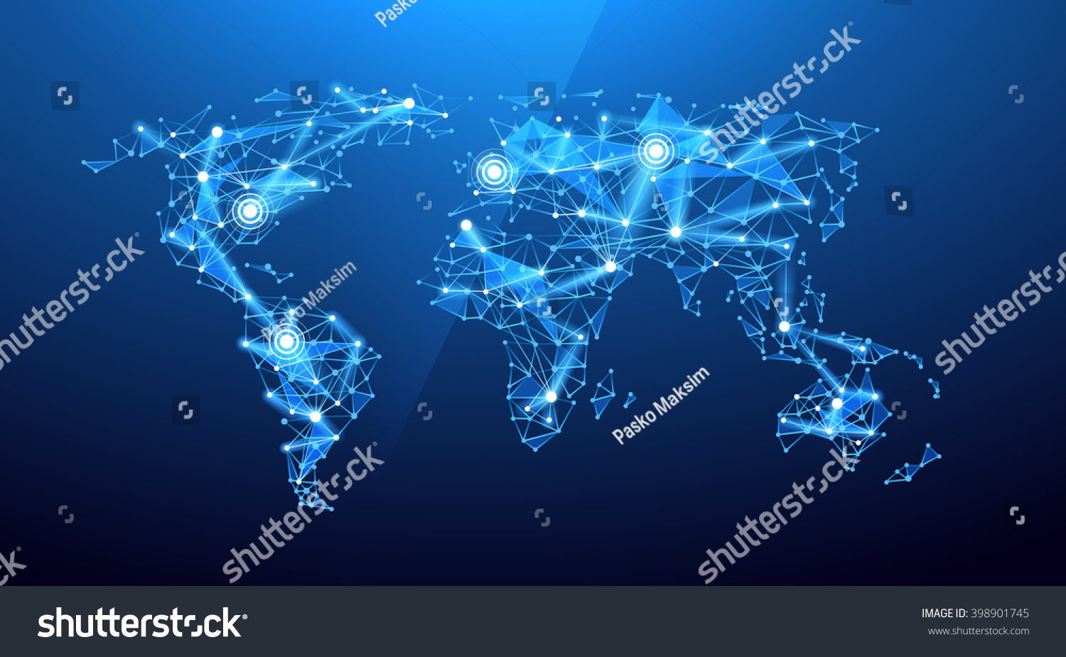 Stock Vector World Map Low Poly 398901745 